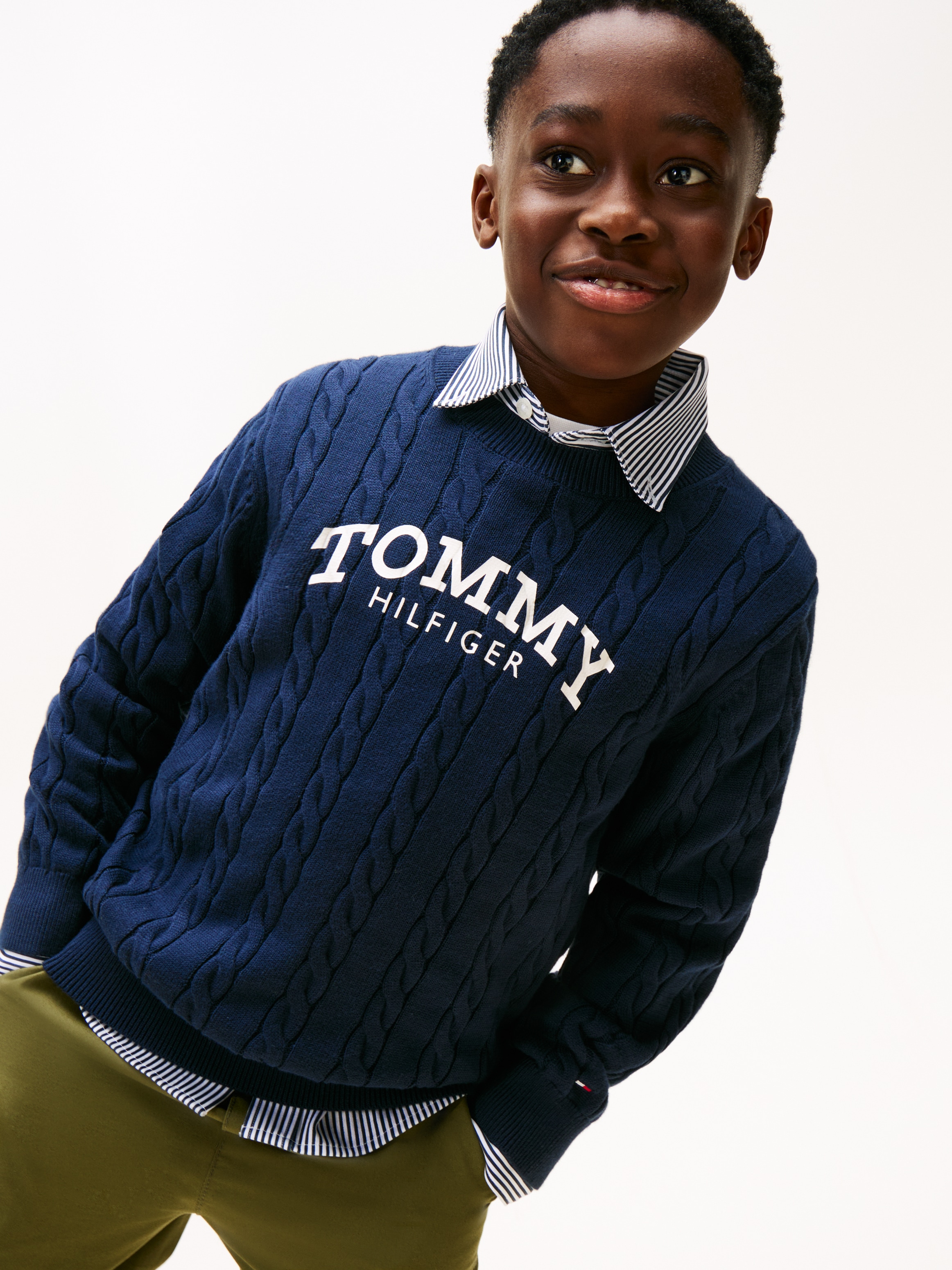 Tommy Hilfiger Strickpullover Regular fit, für Kinder bis 16 Jahre, Druck