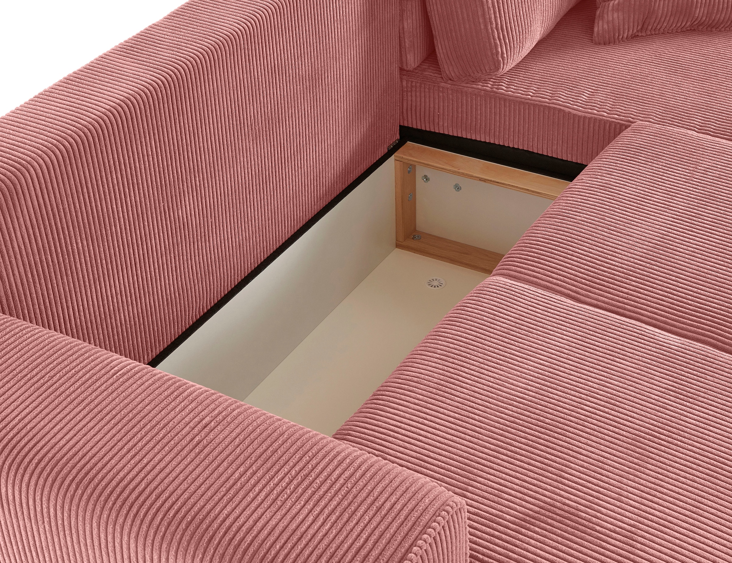 Guido Maria Kretschmer Home&Living Ecksofa »Györ«, L-Form, wahlweise mit Bettfunktion und Bettkasten incl. 2 Zierkissen