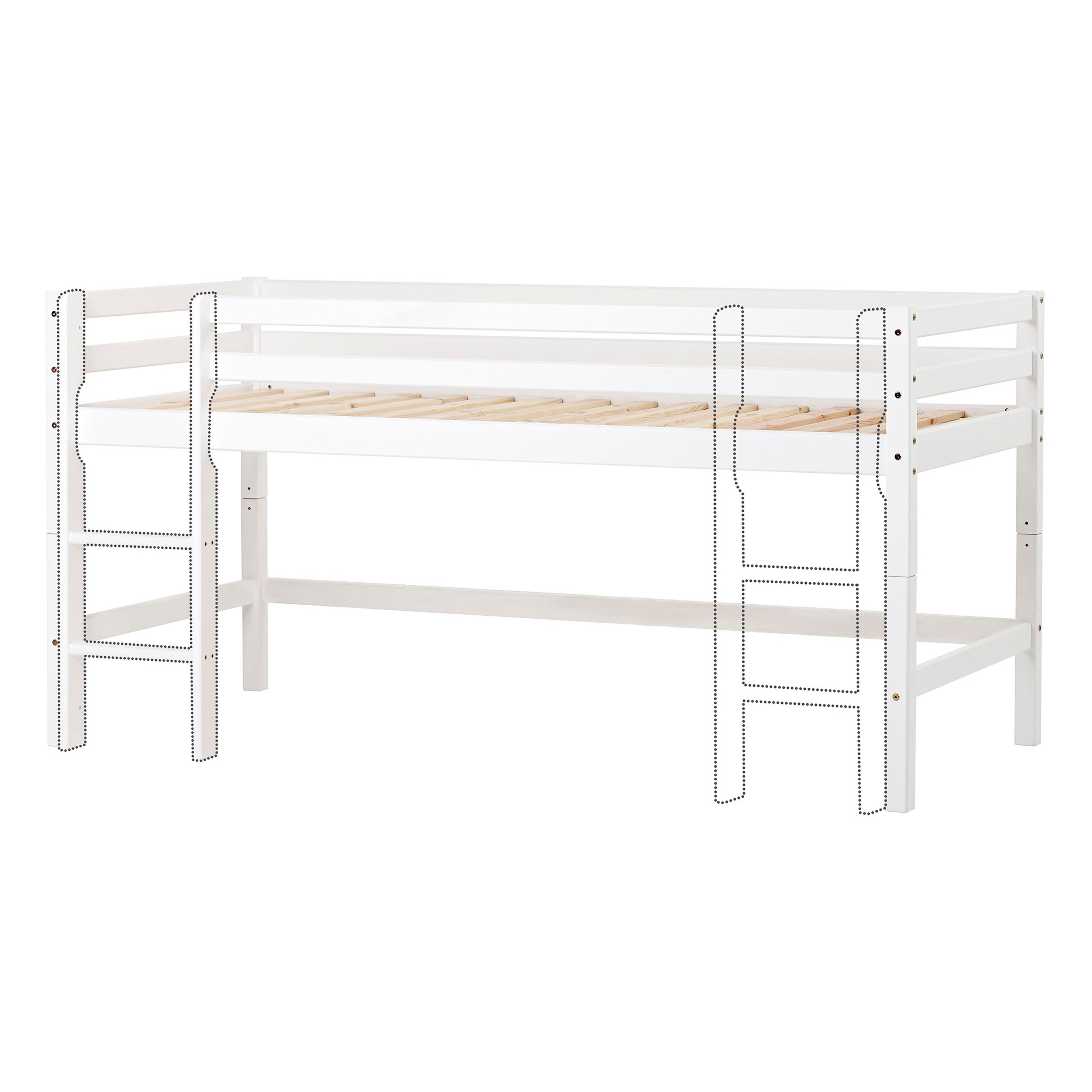 Hoppekids Hochbett »ECO Dream MY COLOR«, 90x200, umbaubar in Einzelbett