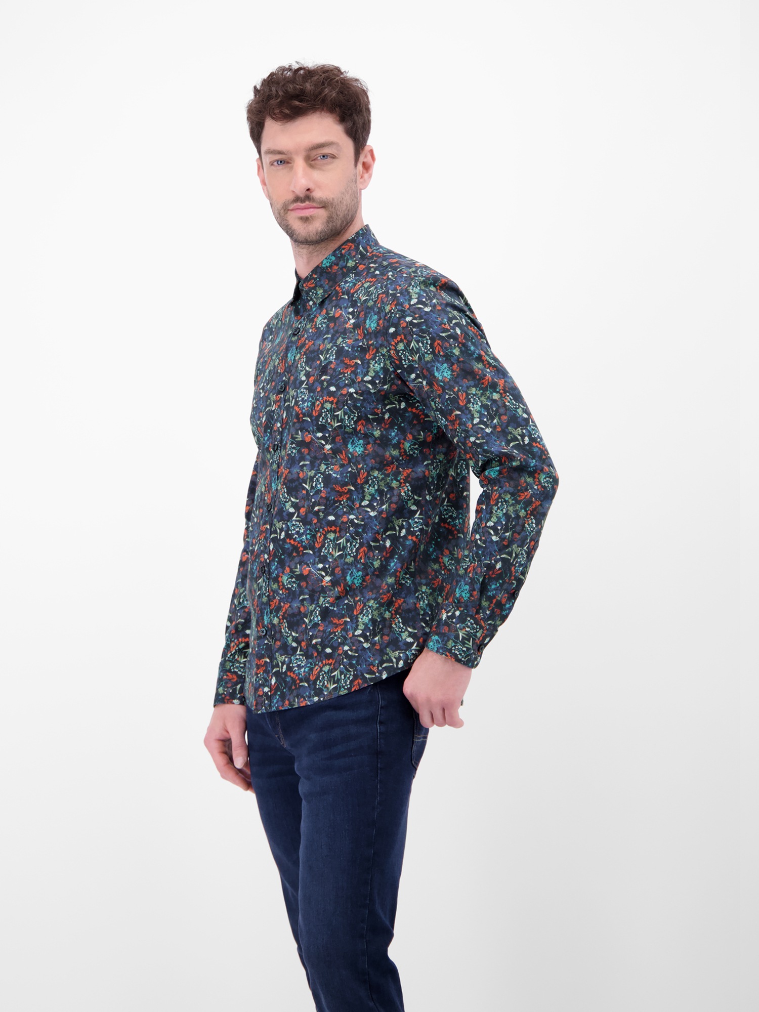 LERROS Langarmhemd »Langarmhemd mit floralem Printmuster«