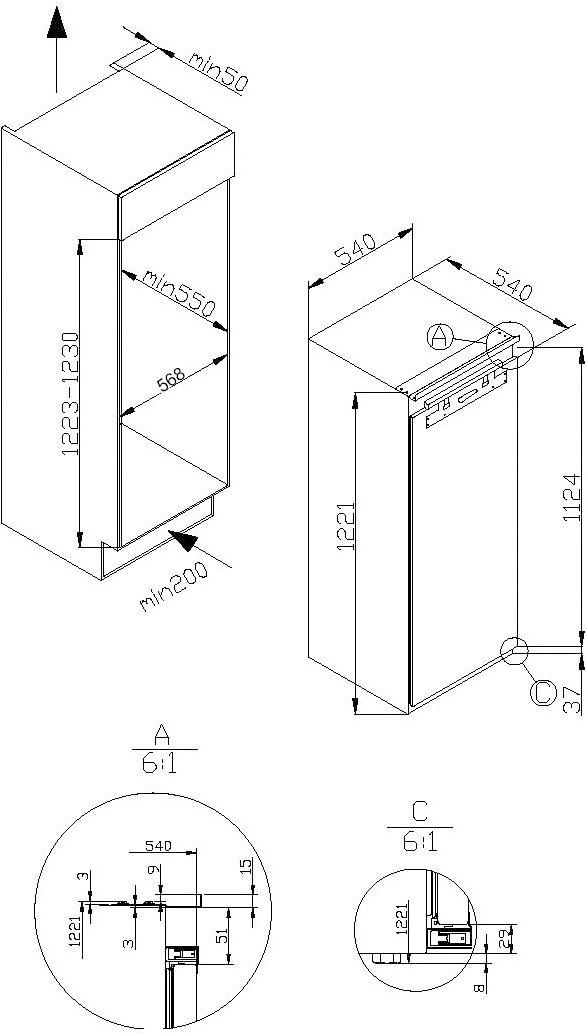 Amica Einbaukühlschrank »EVKSX 352 241«, Festtür-Technik
