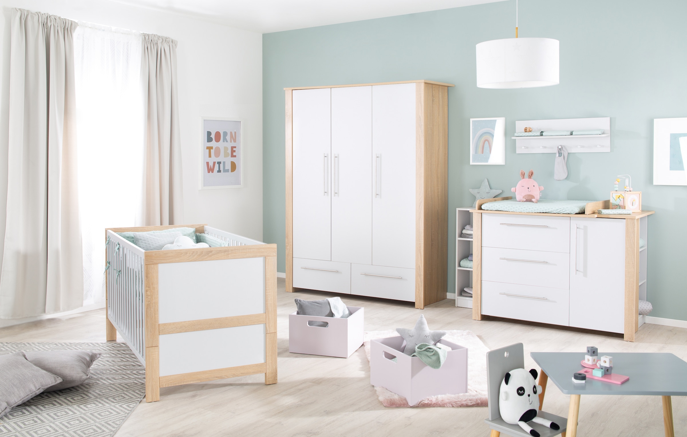 roba® Kinderkleiderschrank Matilda 3-türig Drehtürenschrank, mit modernen M günstig online kaufen