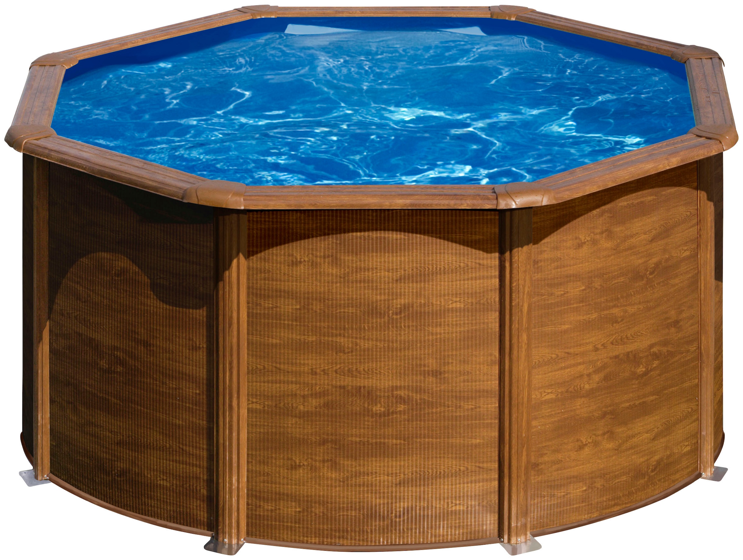 Gre Rundpool »PACIFIC in Holzoptik inkl. Zubehör«, (Set, 4 tlg.), Höhe: 120 cm, in versch. Größen erhältlich