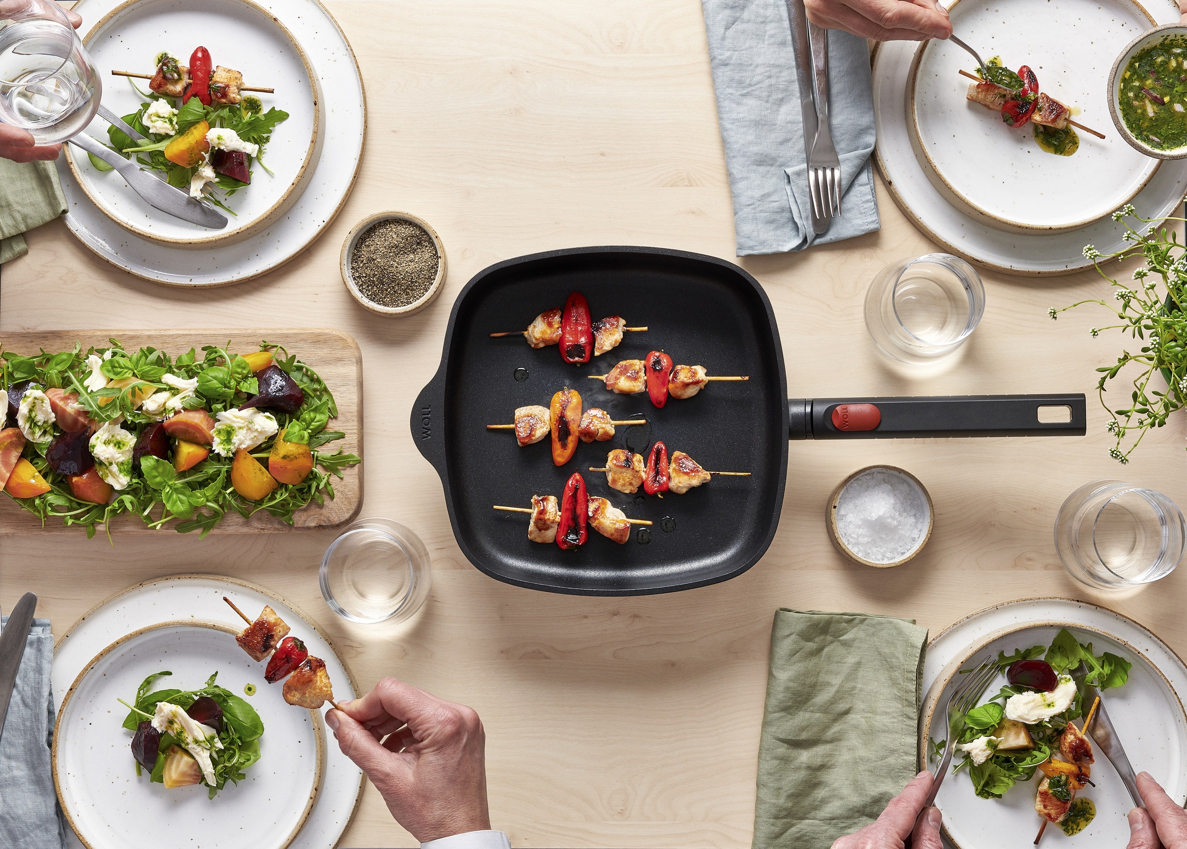 WOLL MADE IN GERMANY Pfannen-Set »Logic« Aluminiumguss Set, 4 tlg. tlg. Abnehmbarer Stiel