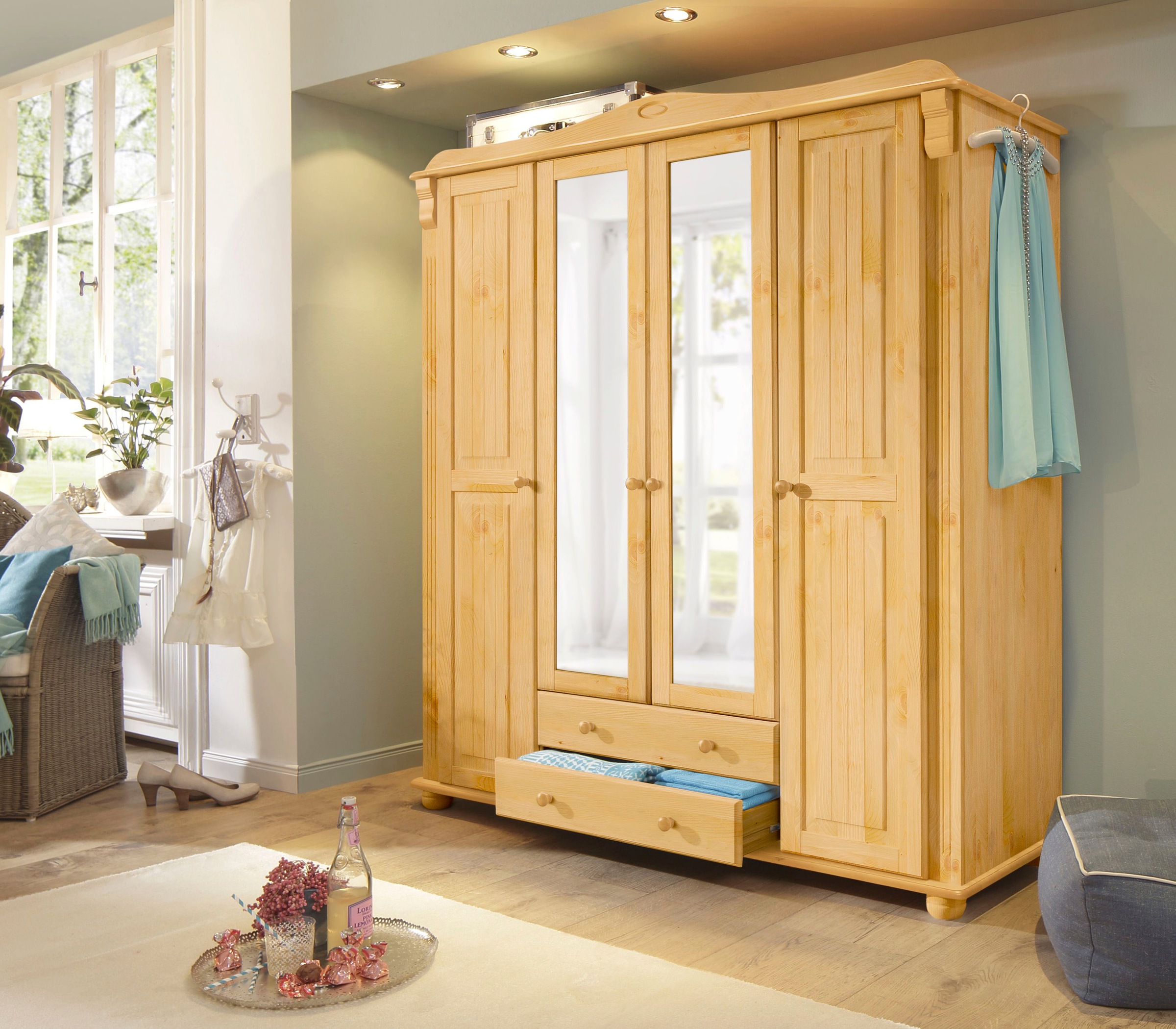 Home affaire Kleiderschrank "Adele" 4 Breiten: 92/130/169/207 H/T ca. 191/5 günstig online kaufen