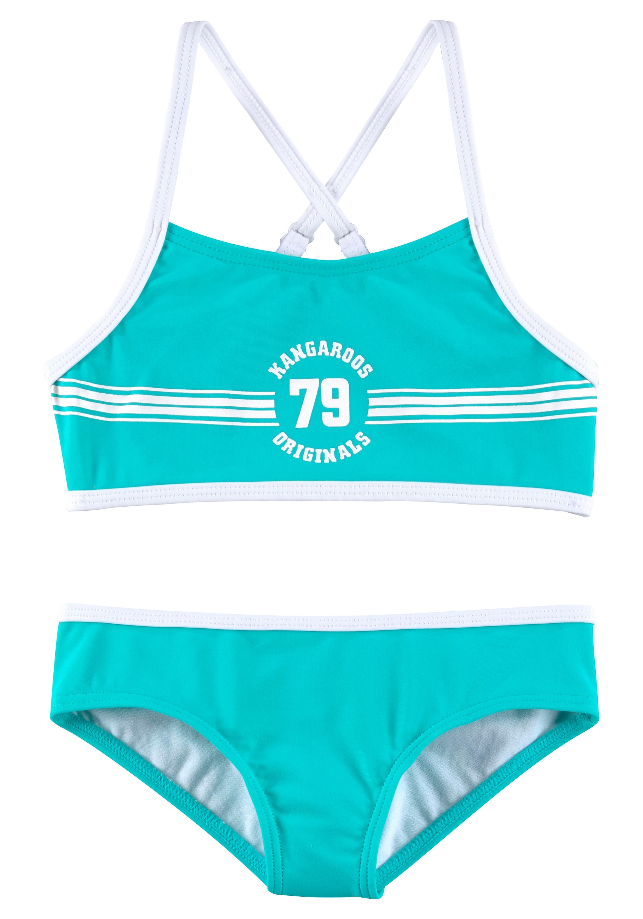 KangaROOS Bustier-Bikini »Sporty«, Frontdruck sportlichem kaufen mit online