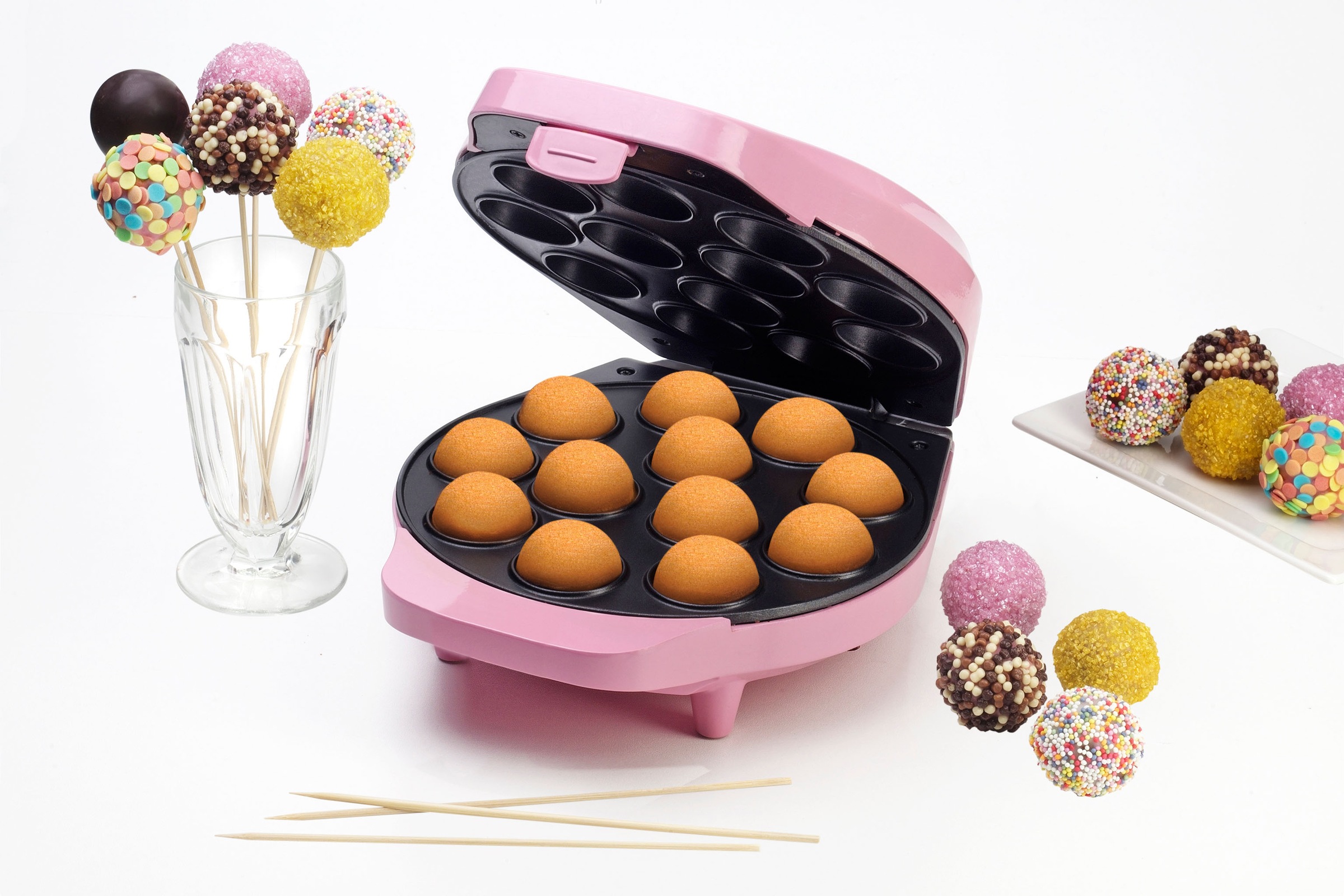 bestron Cakepop-Maker »DCPM12 Sweet Dreams«, 700 W, im Retro Design, Antihaftbeschichtung, Rosa