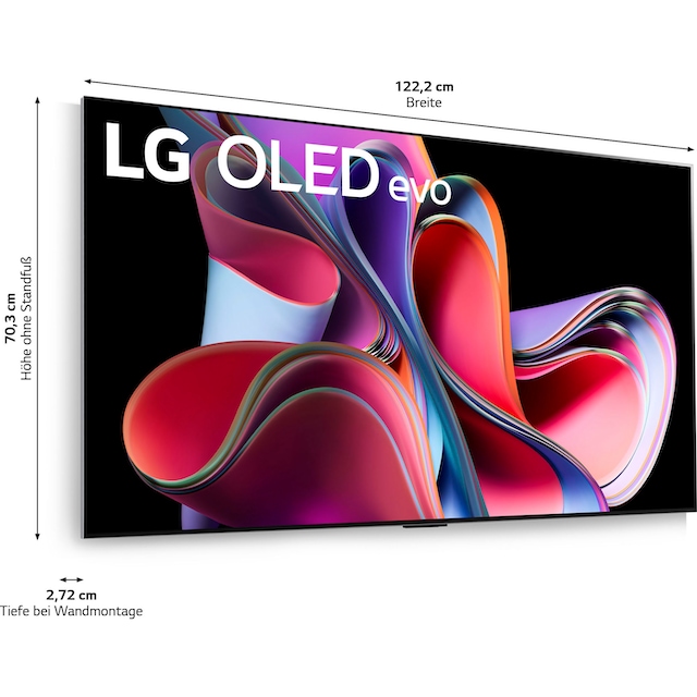 LG OLED-Fernseher »OLED55G39LA«, 139 cm/55 Zoll, 4K Ultra HD, Smart-TV,  OLED evo, α9 Gen6 4K AI-Prozessor, Brightness Booster Max auf Raten kaufen