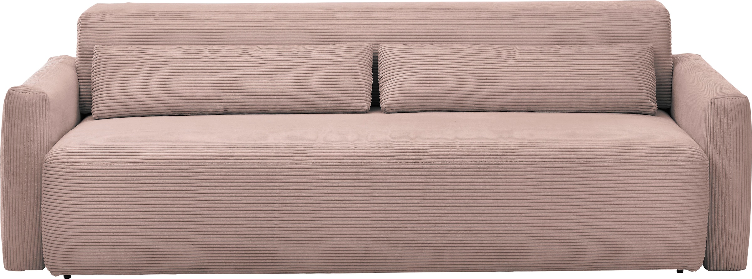 INOSIGN Schlafsofa »Donka Dauerschläfer-geeignet, belastbar bis 270 kg, incl. Bettlkasten«, mit Armlehnen, Breite 232 cm, auch in Cord, Tonnentaschen-Federkern