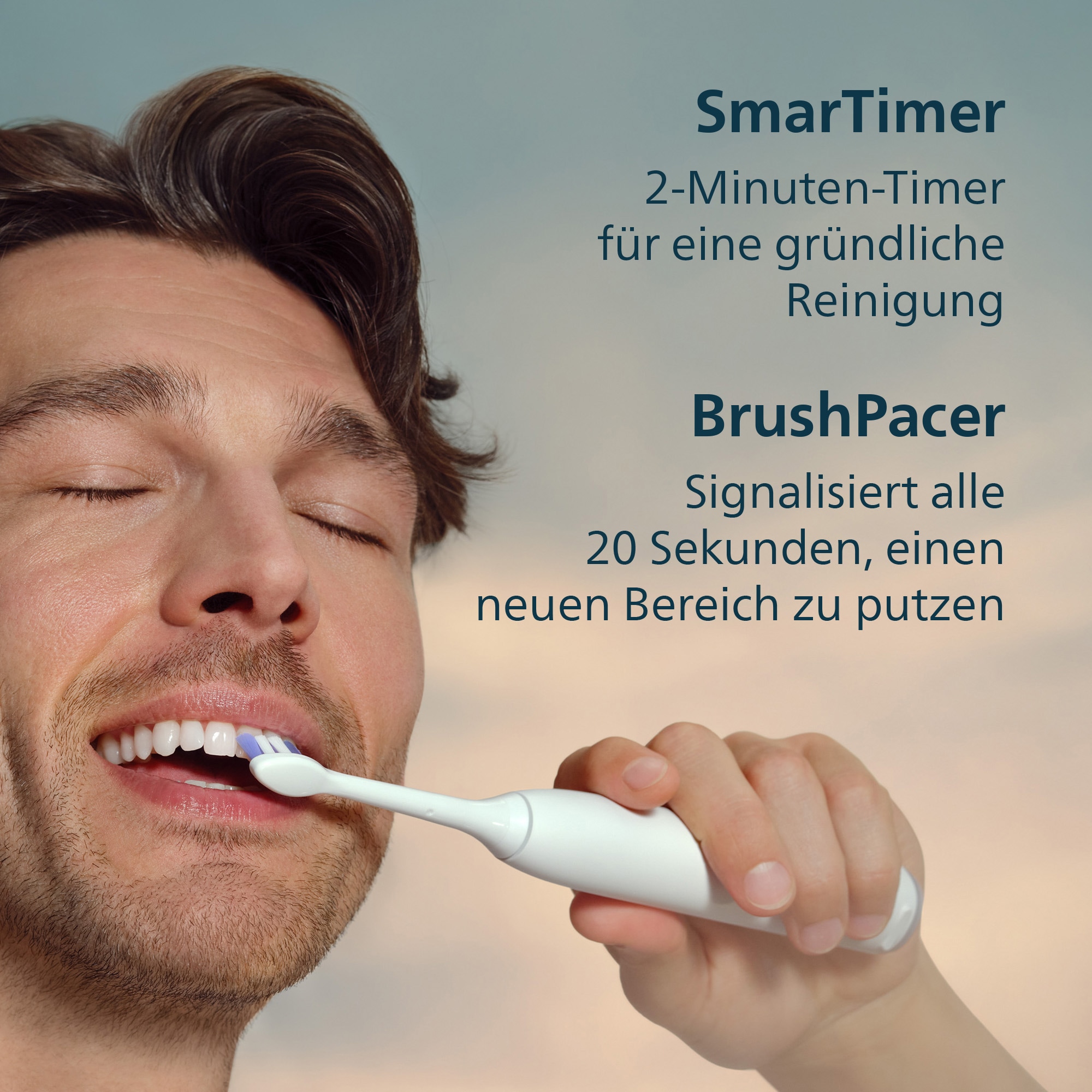 Philips Sonicare Elektrische Zahnbürste »Series 6100« 1 Stk. Aufsteckbürsten mit Andruckkontrolle, 2 Putzeinstellungen und 3 Intensitätsstufen