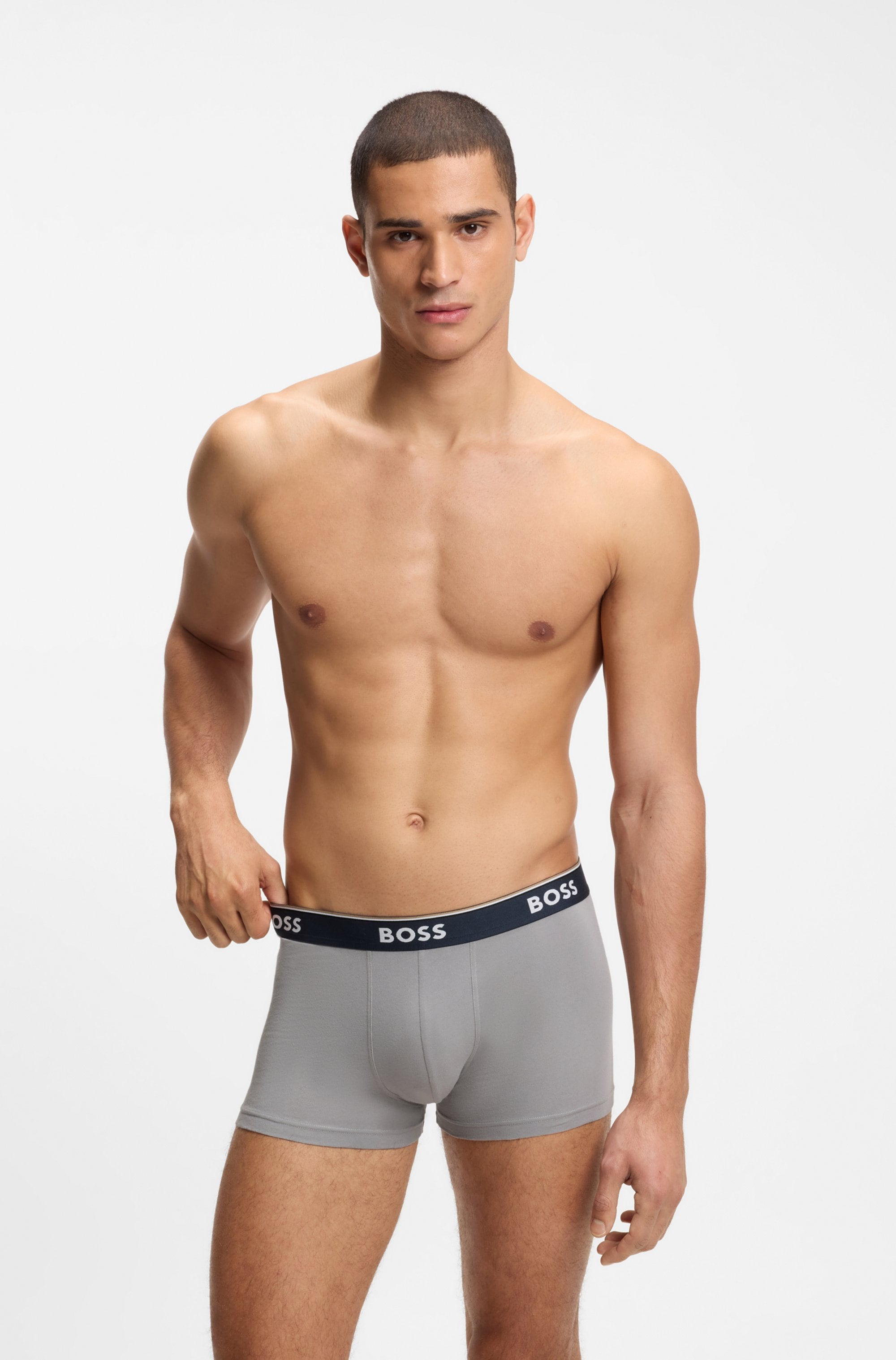 BOSS Trunk Packung, 3 Stk. aus Stretch-Baumwolle mit Logo-Bund, mittlere Bundhöhe