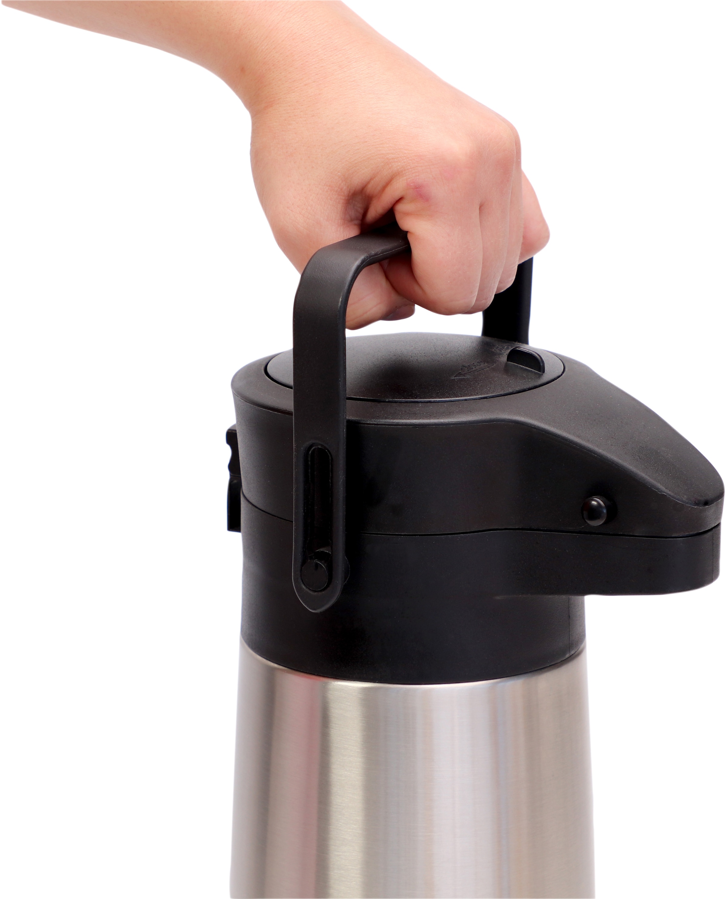 APS Pump-Isolierkanne »Budget«, 2,2 l, Dreh-Pumpknopf, für bis zu 17 Tassen Kaffee, doppelwandige Isolierung