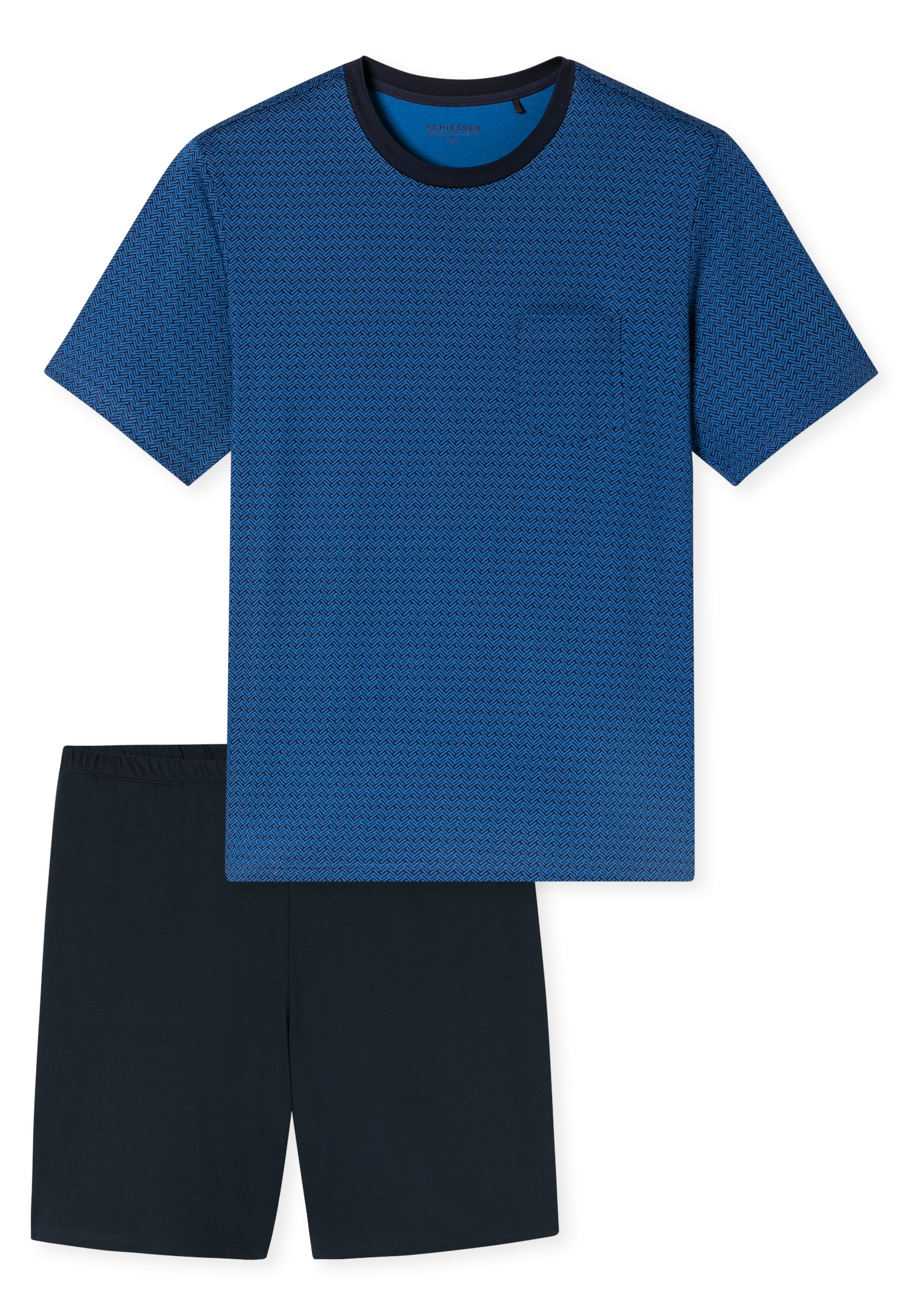 Schiesser Pyjama »Comfort Essentials« Set, 0, 2 mit aufgesetzter Brusttasche