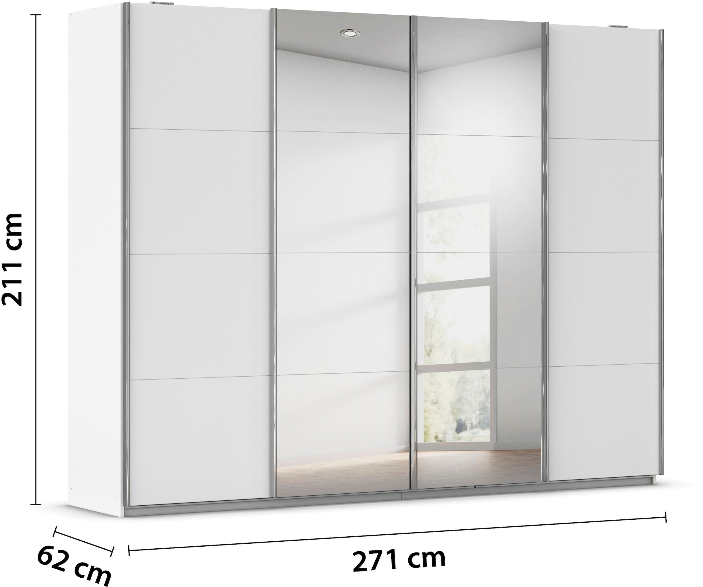 rauch Schwebetürenschrank »Kleiderschrank Schrank Garderobe Wäscheschrank Ankleide SYNCRONO« Breiten 271/316/361 cm Höhen 211/230 cm,  mit Synchronöffnung