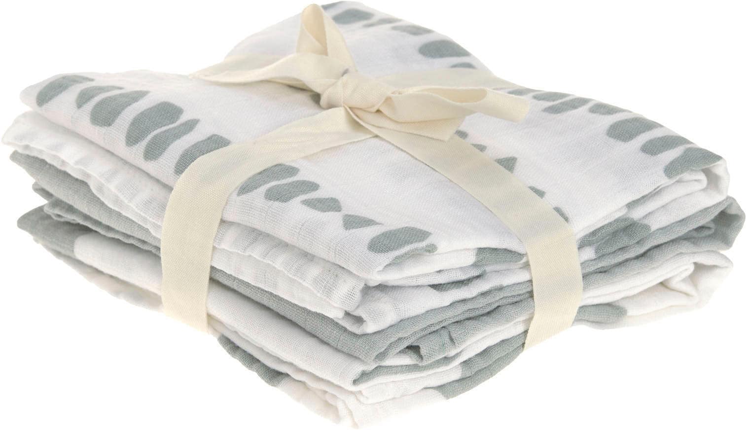 LÄSSIG Stoffwindeln »Mulltuch-Set M, Strokes silver grey« Set, 3 Stk. tlg.