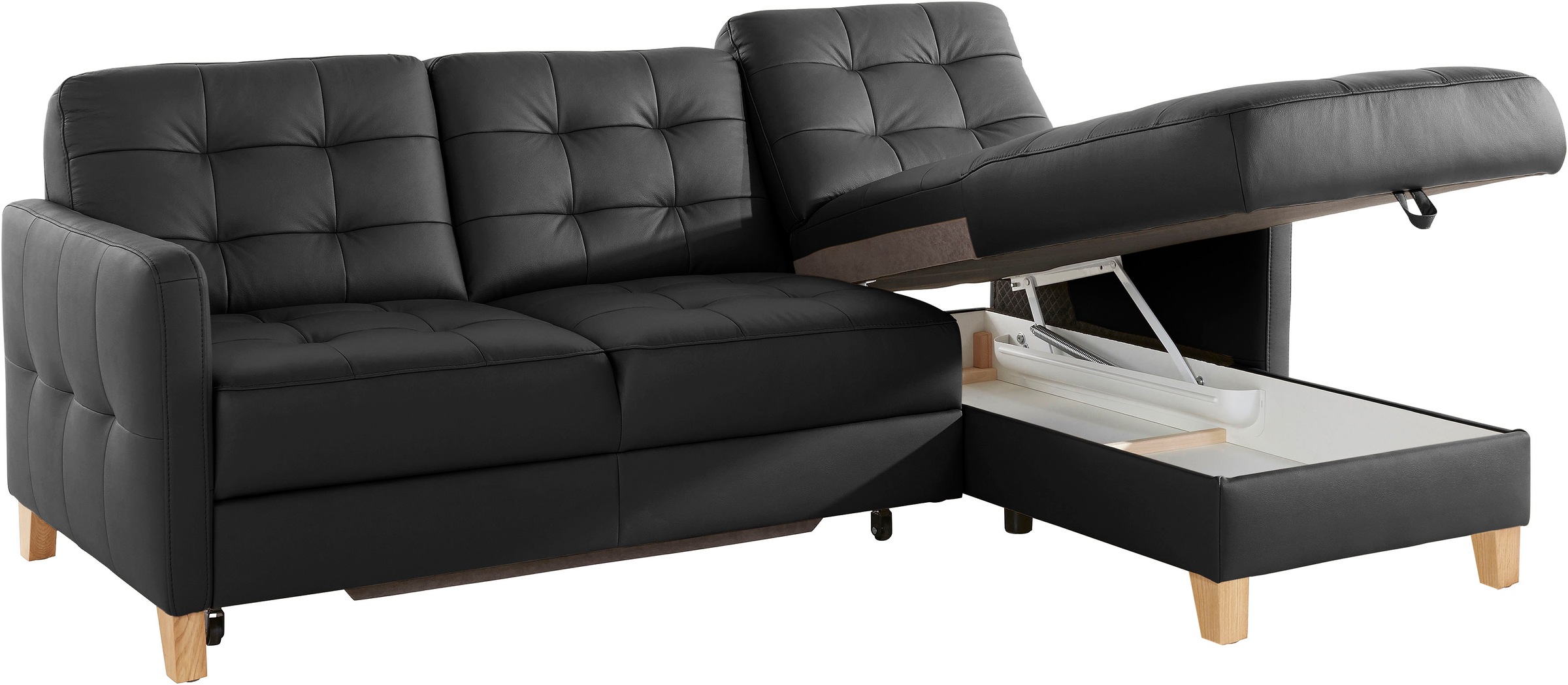 exxpo - sofa fashion Ecksofa »Elio, kompakt und komfortabel, bequem und zeitloses Design, L-Form«, wahlweise mit Bettfunktion
