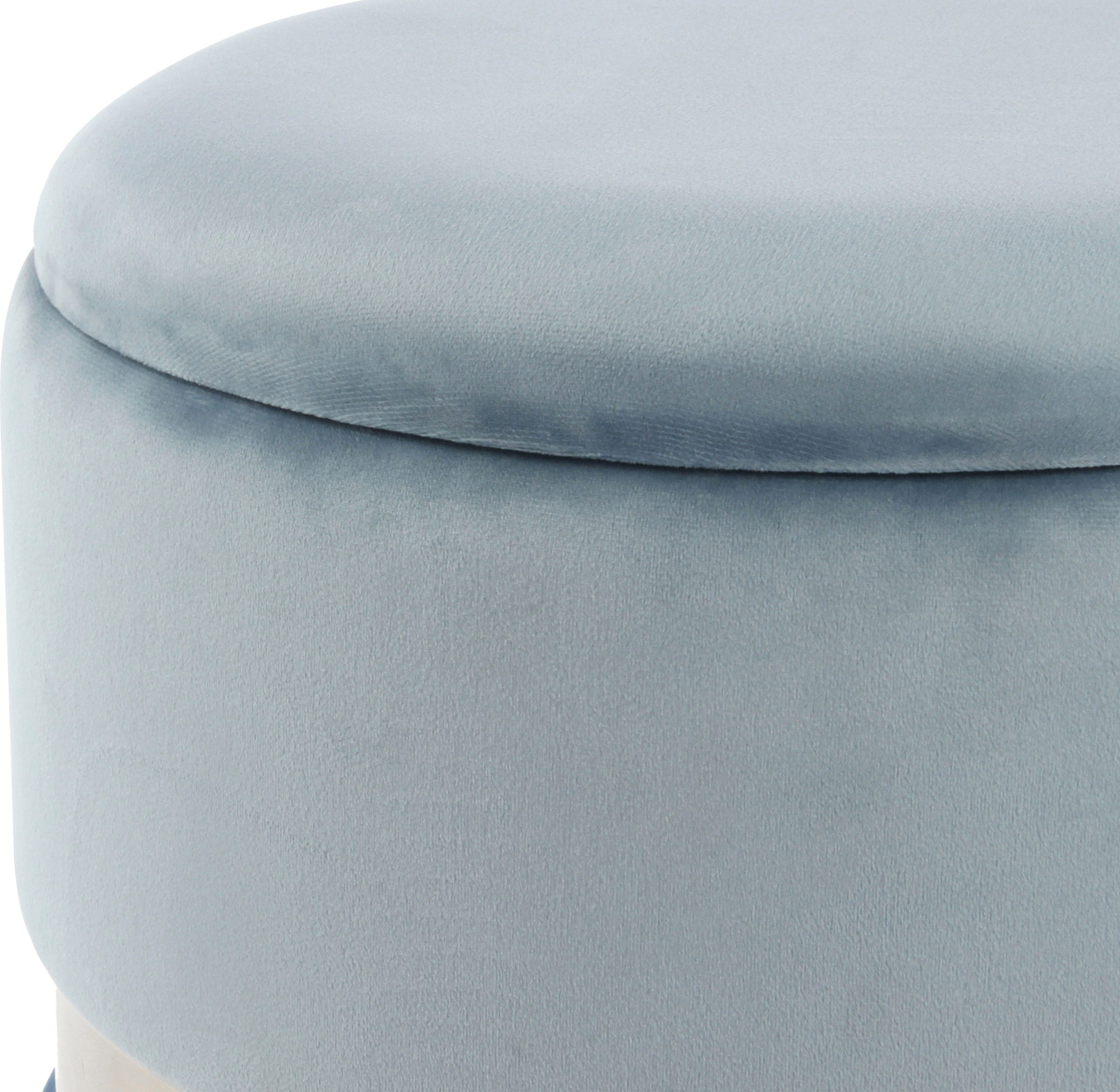Kayoom Stauraumhocker »Hocker Zora 125 2er-Set, samtweicher Stoffbezug,runde elegante Form«, (Set, 2 St.), edles Design mit Metallring, gepolstert, mit Stauraum
