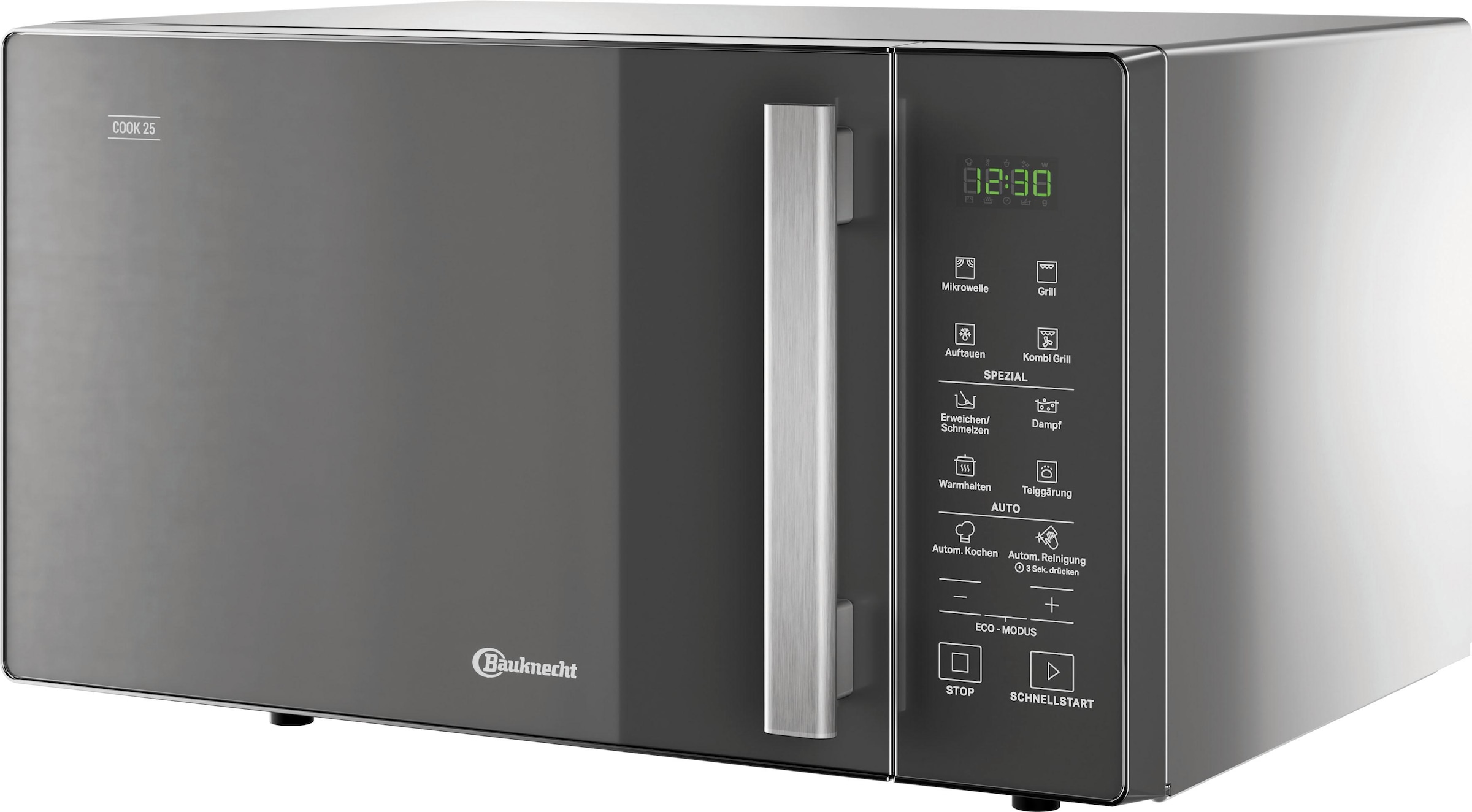 BAUKNECHT Mikrowelle »MW 254 SM« Grill 900 W Mit Dampfgarfunktion, Grill und Automatikprogrammen