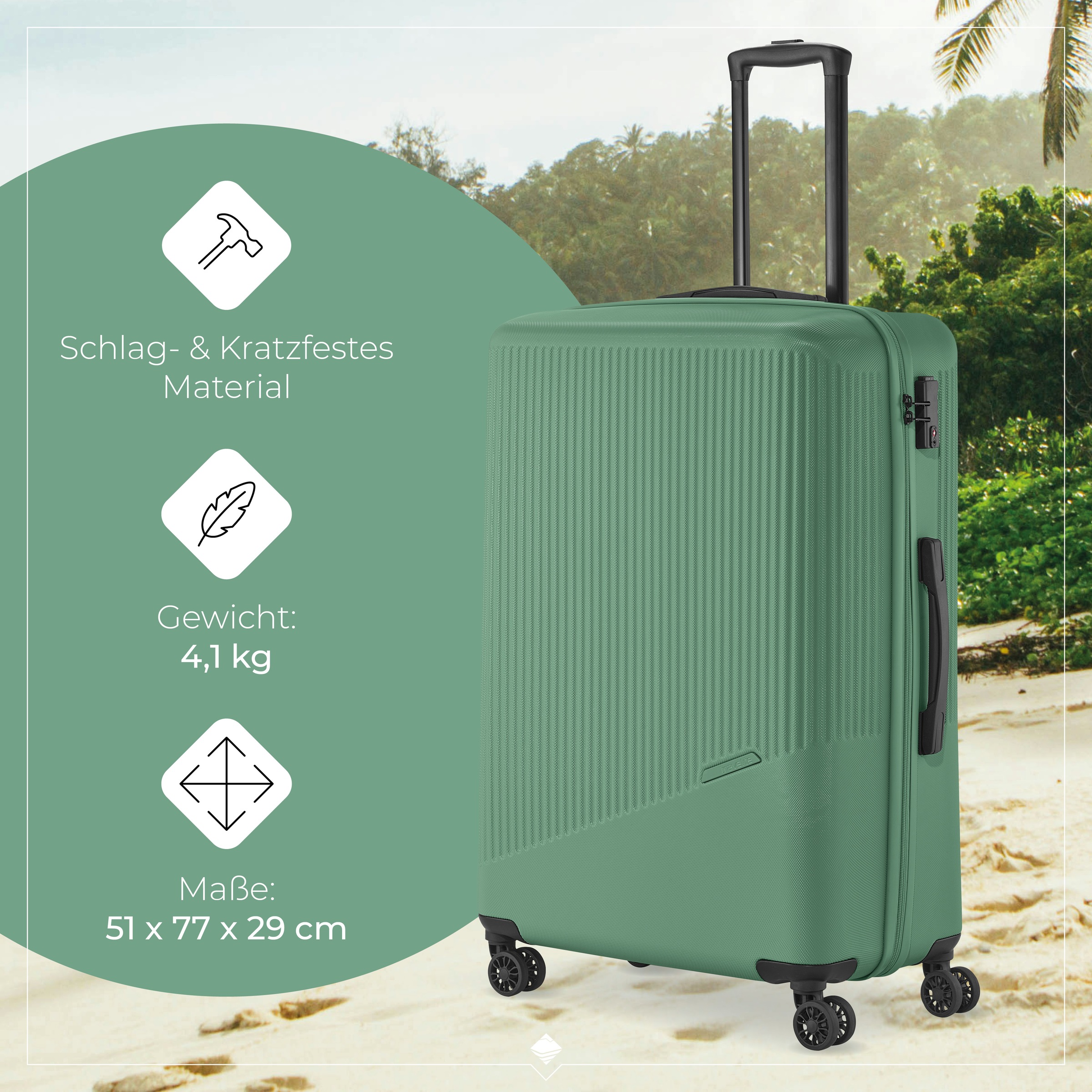 travelite Hartschalen-Trolley »BALI, in verschiedenen Größen und Farben«, 4 Rollen, Hartschallenkoffer Reisegepäck Reisekoffer TSA Schloss