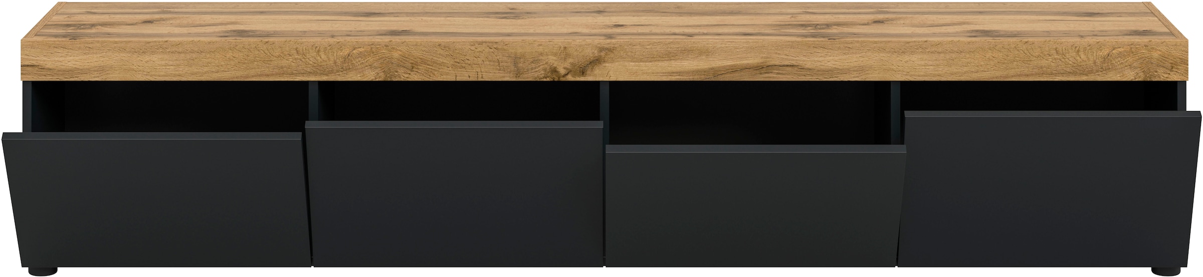 OTTO home Lowboard »MAMBO, Breite 200cm, 4 Klappen, stehend oder hängend« 2 farbige Ausführung, in verschiedenen Farben erhältlich, 1 Stk. tlg. Lowboard, TV Unterschrank, Tv-Schrank, Wohnzimmer