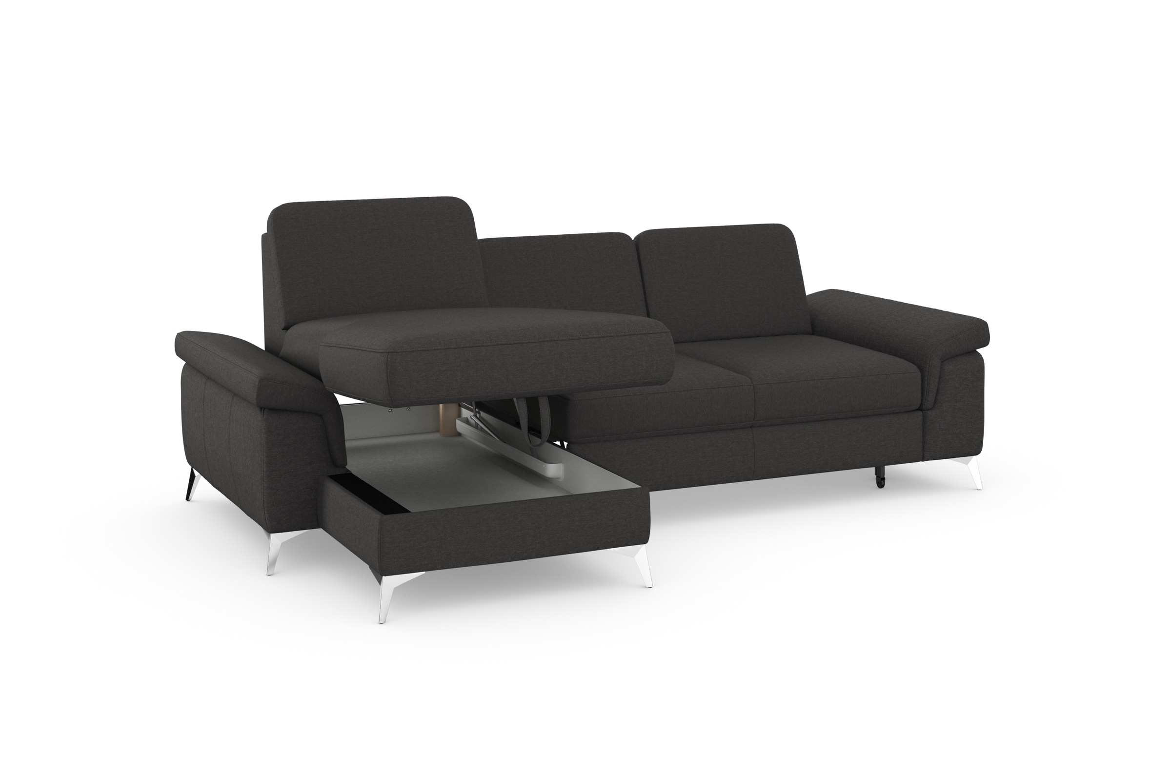 sit&more Ecksofa »Padua L-Form«, inklusive Sitztiefenverstellung, Armteilfunktion und Federkern