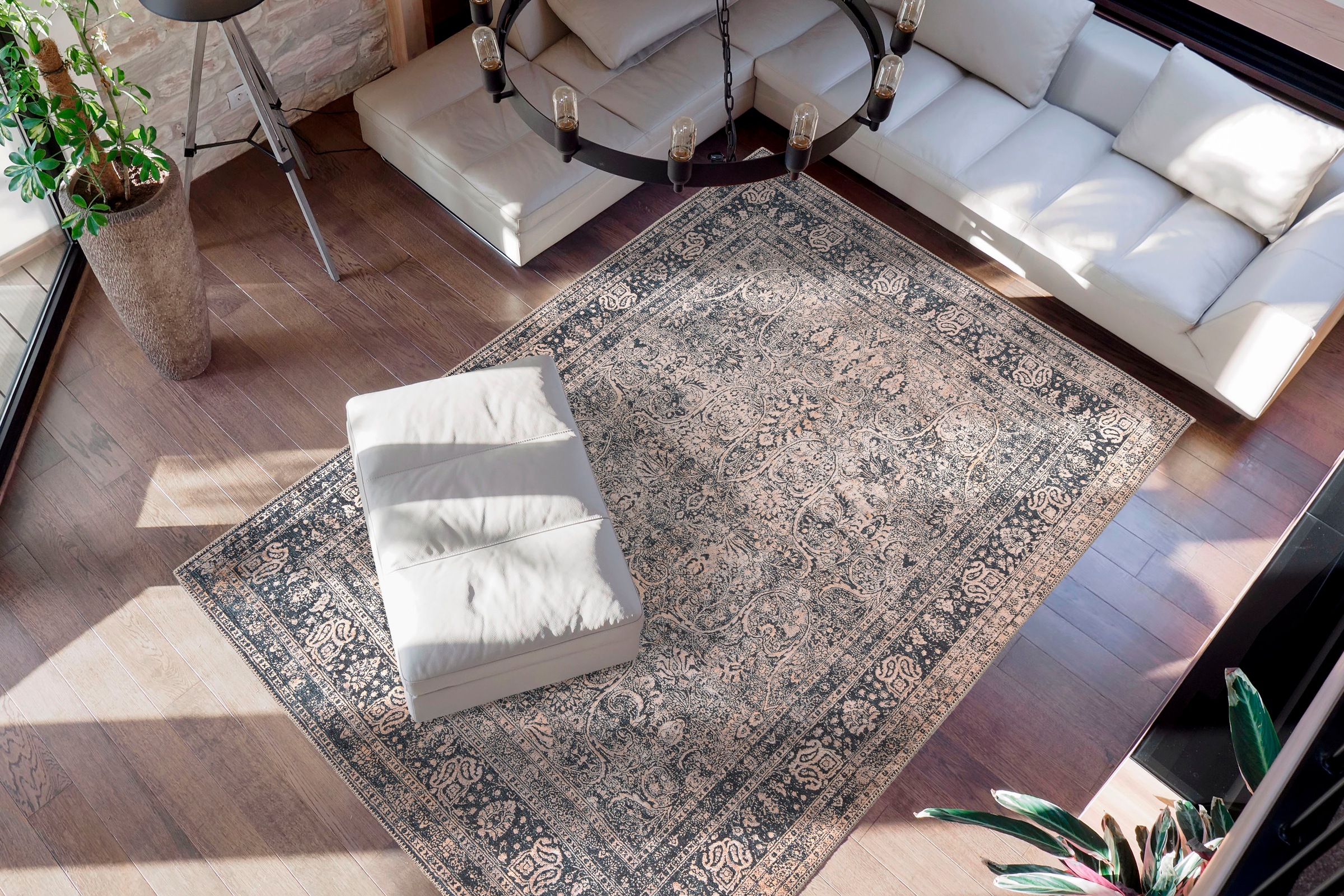 me gusta Teppich »Faye 925« rechteckig 6 mm Höhe Flachgewebe, gedrucktes Motiv, Wohnzimmer