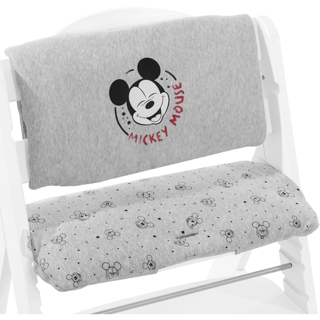 Hauck Kinder-Sitzauflage »Deluxe, Mickey Mouse grey«, (2 tlg.), für ALPHA+ Holzhochstuhl und weitere Modelle