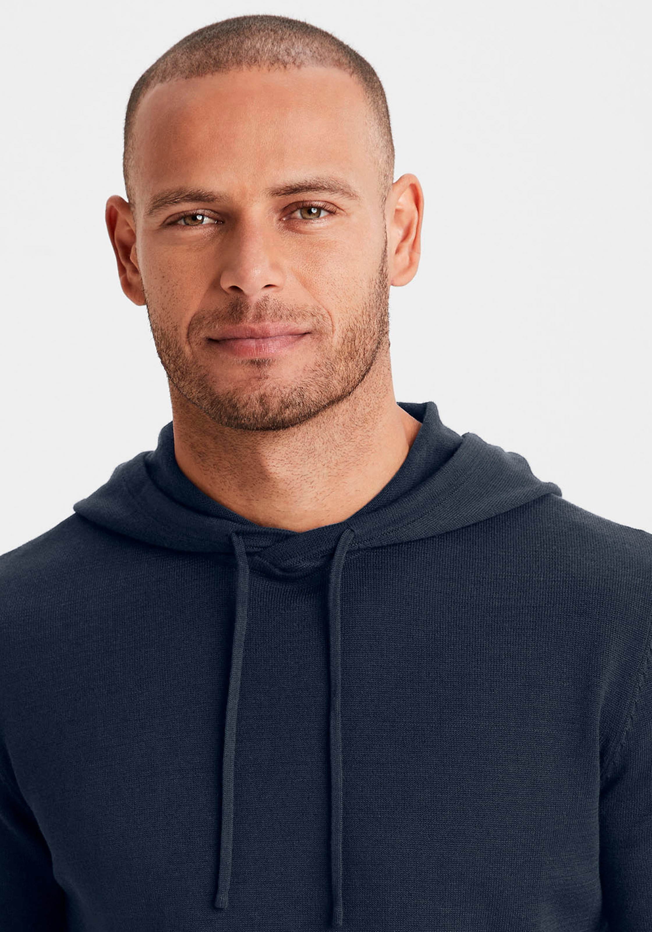 H.I.S Hoodie », Strickpullover mit Kapuze«, Feinstrick aus pflegeleichter Baumwollmischung
