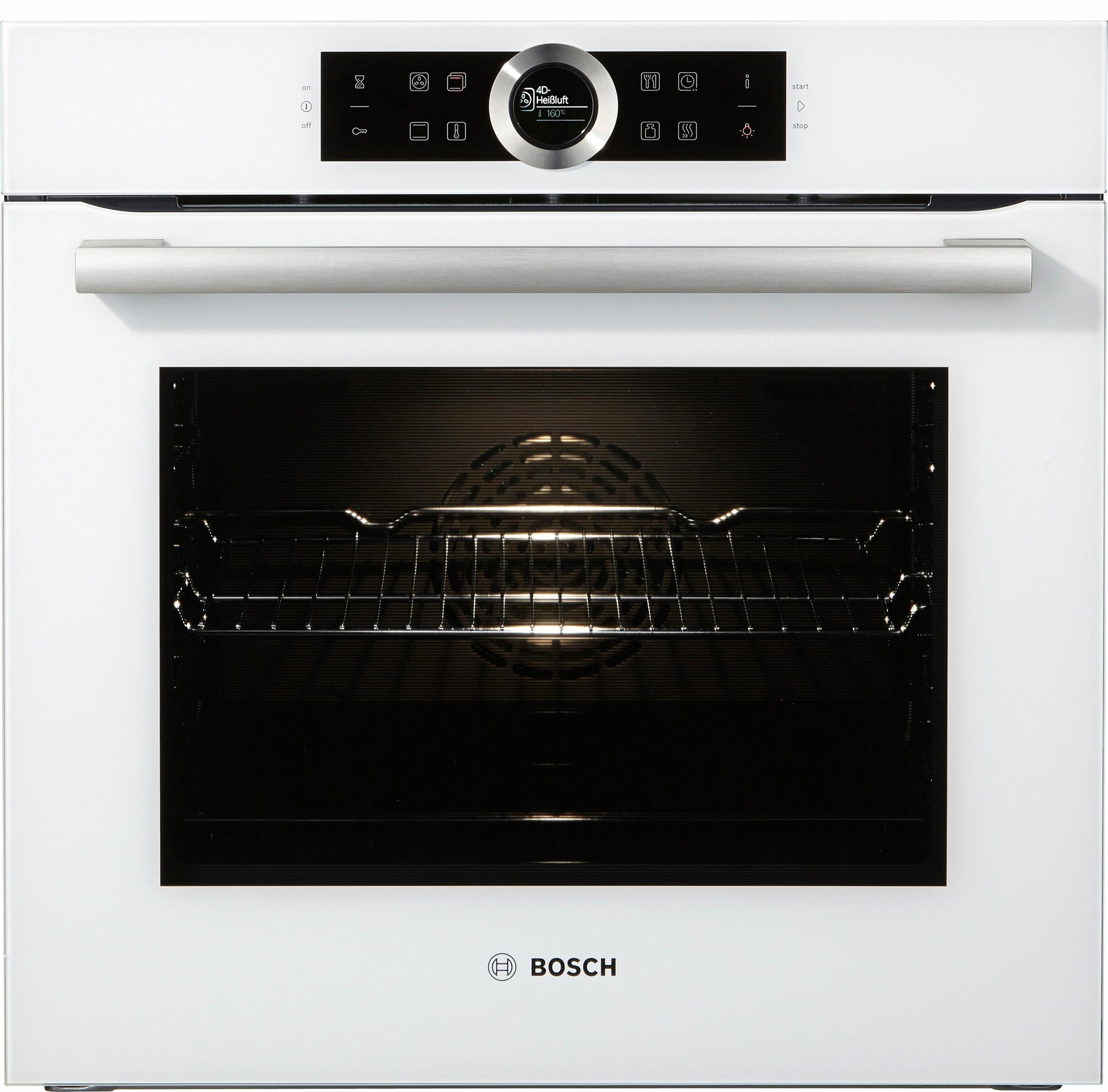 4. Bild von BOSCH Einbaubackofen »HBG635B«, Serie 8, mit Teleskopauszug nachrüstbar, ecoClean Direct, 4D-Heißluft-Eco-Ober-/Unterhitze Eco-Umluft-Infra-Grill-Großflächen-/Kleinflächengrill-Pizzastufe-Sanftgaren-Vorwärmen-Warmhalten-Auftaustufe, mit Pizzastufe