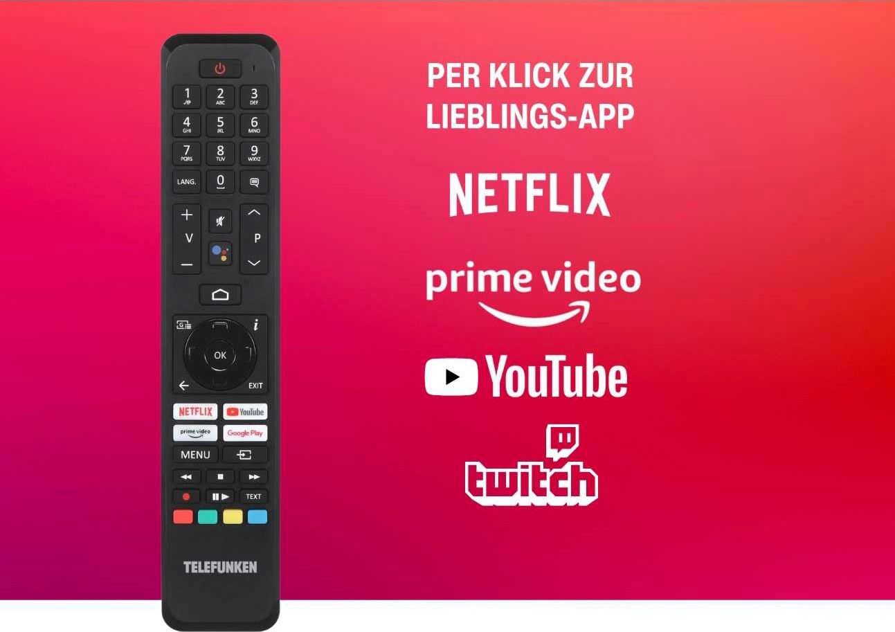 Telefunken LED-Fernseher »D43V950M2CWH«, 108 cm/43 Zoll, 4K Ultra HD, Smart-TV, Dolby Atmos,USB-Recording,Google Assistent,Android-TV