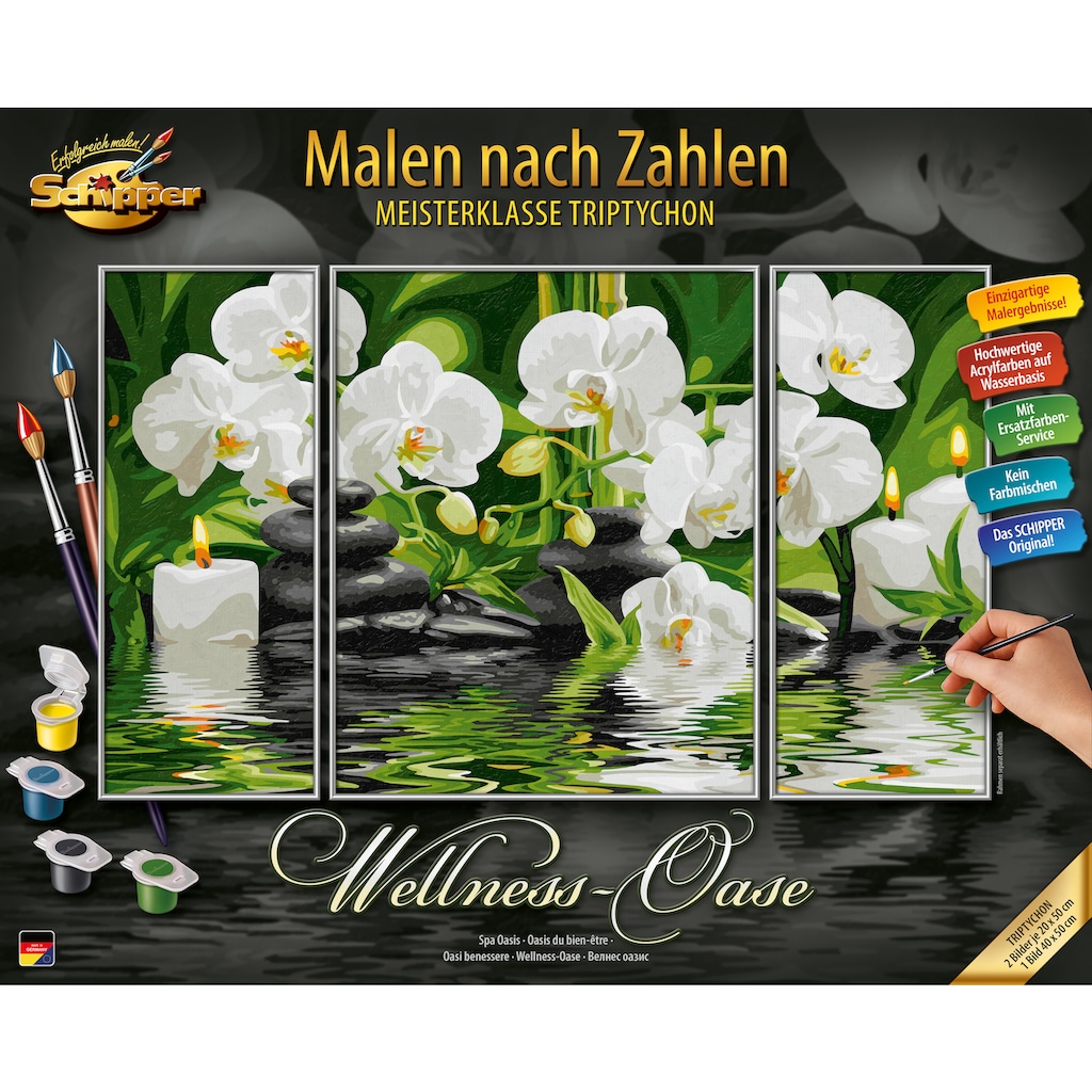 Schipper Malen nach Zahlen »Meisterklasse Triptychon - Wellness-Oase«, Made in Germany