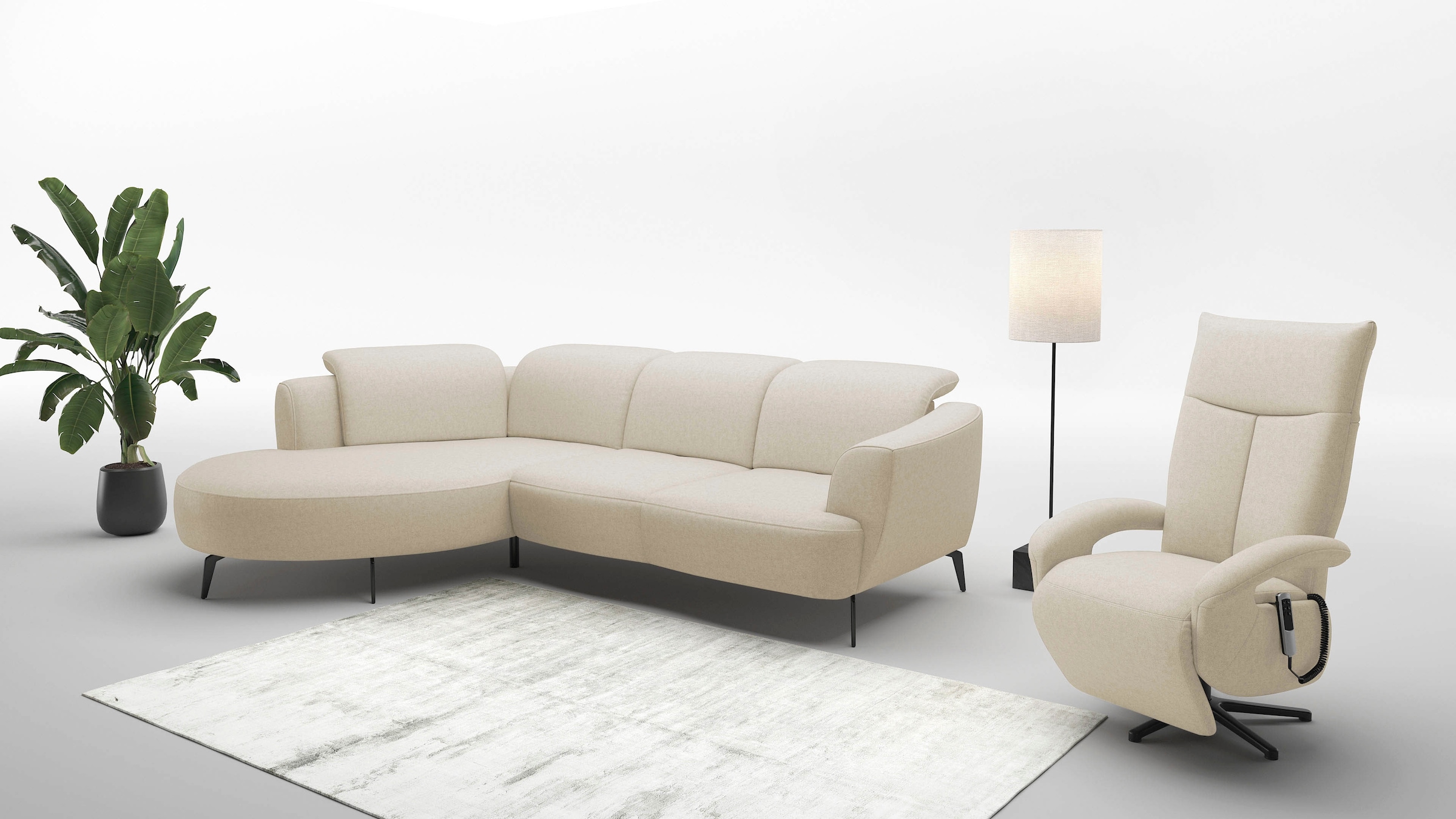 sit&more Ecksofa »Zoe«, ink.Sitztiefenverstellung, wahlweise mit Kopfteilverstellung