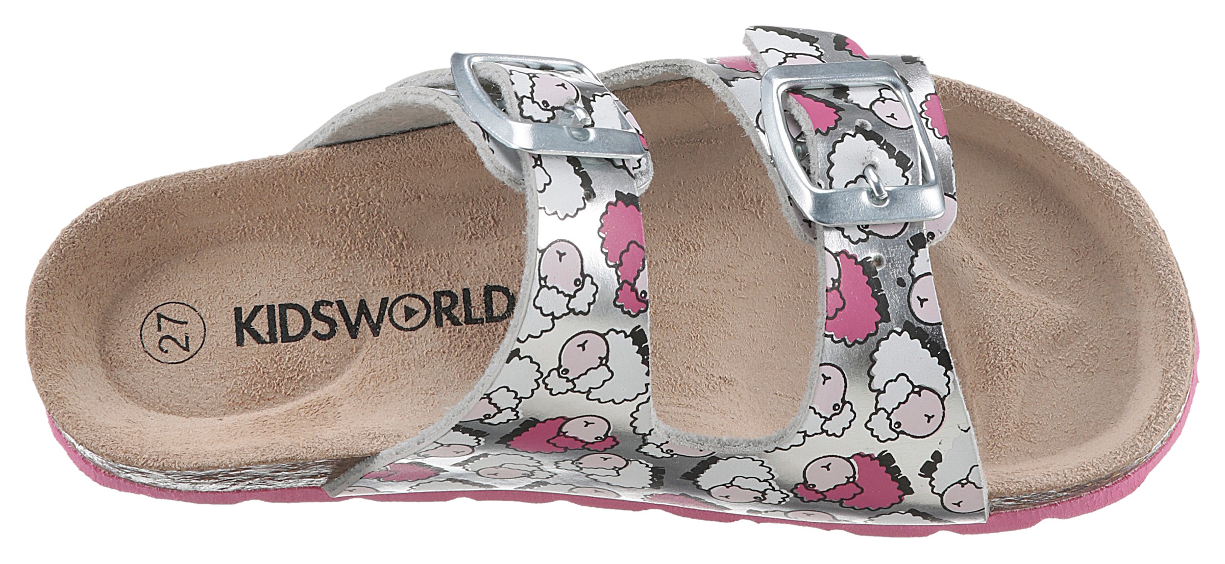 KIDSWORLD Pantolette, Sommerschuh, Schlappen, Hausschuh mit süßem Schäfchen-Print