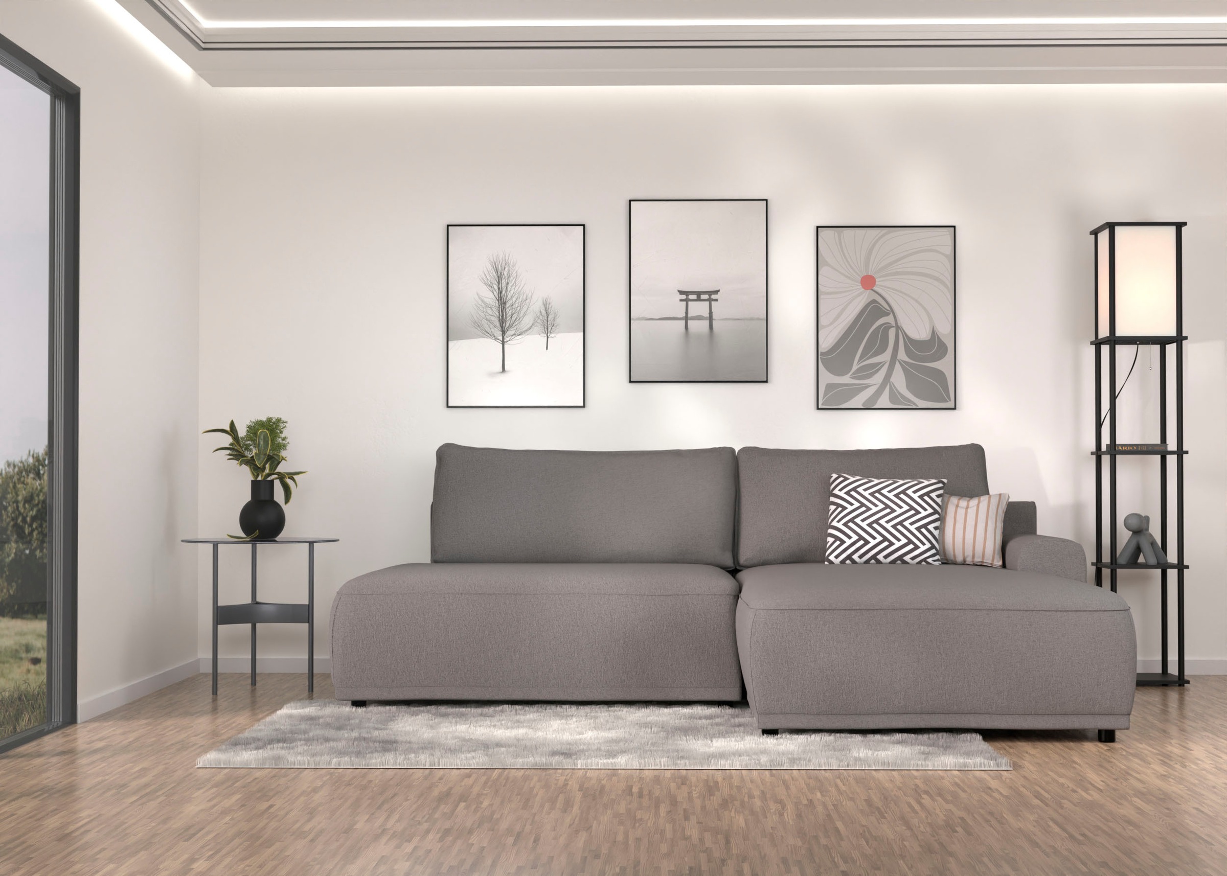 TRENDMANUFAKTUR Ecksofa »Fordon II, Schlafsofa mit Bettkasten, Couch in L-F günstig online kaufen
