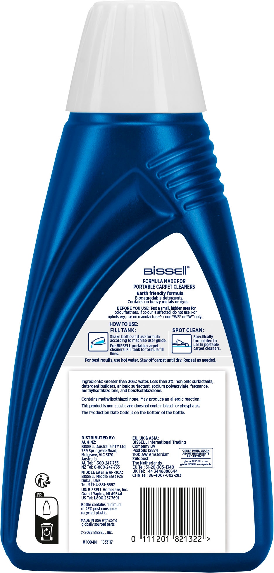 Bissell Fussbodenreiniger »Spot & Stain«, (1 St.), 1L Reinigungsmittel Fleckenreiniger