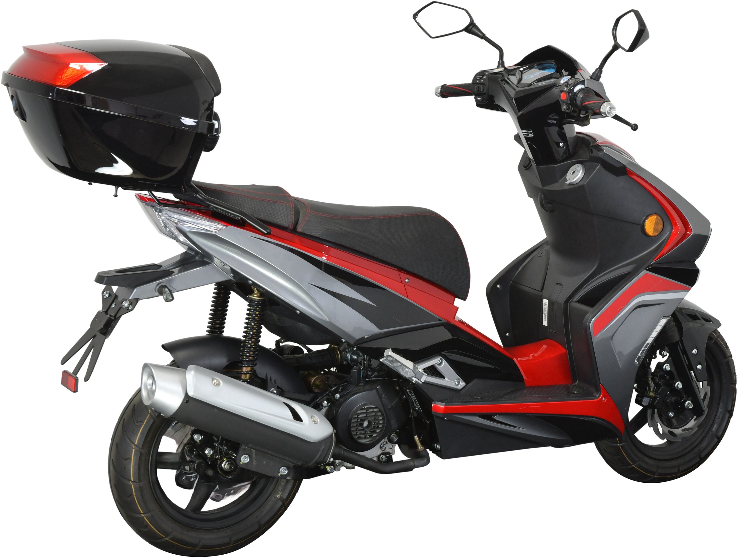 GT UNION Motorroller »Striker 45«, 49,5 cm³, 45 km/h, Euro 5, 3 PS, (Set, mit Topcase), Luftgekühlter Motor