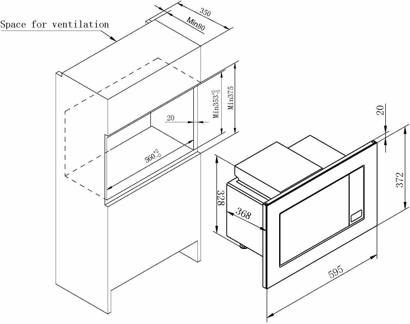 Amica Einbau-Mikrowelle »EMW 13184 E«, Grill-Mikrowelle, 1800 W, digitaler Timer