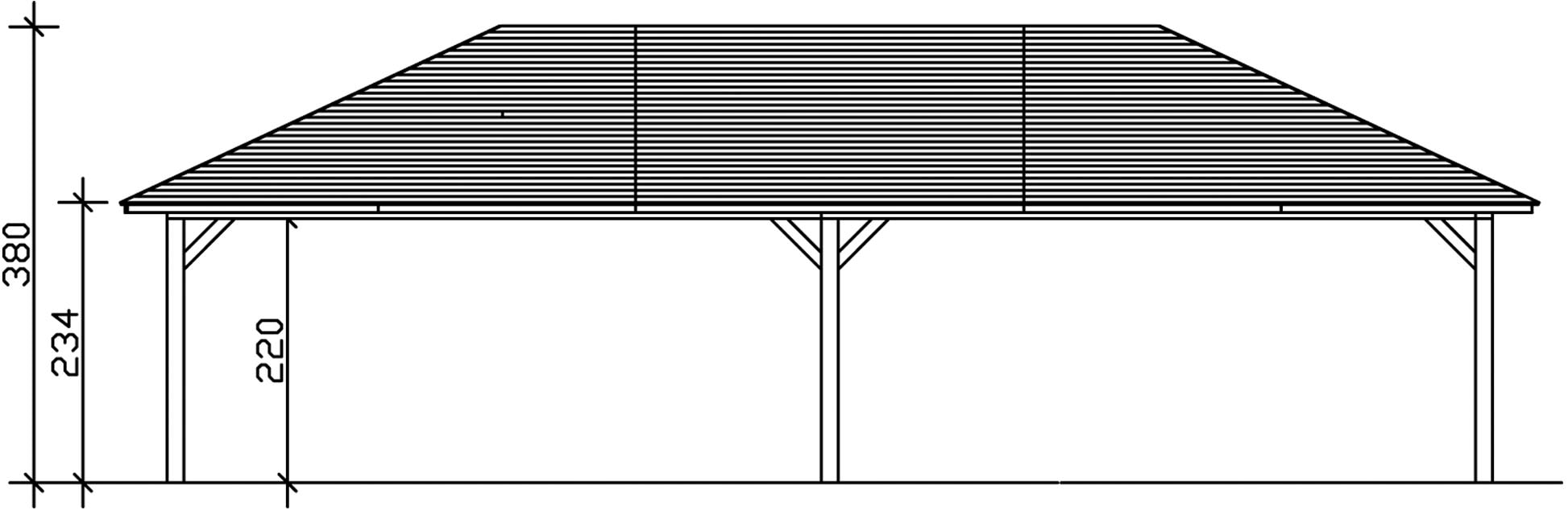 Skanholz Doppelcarport »Taunus«, Holz, 530 cm, Anthrazit