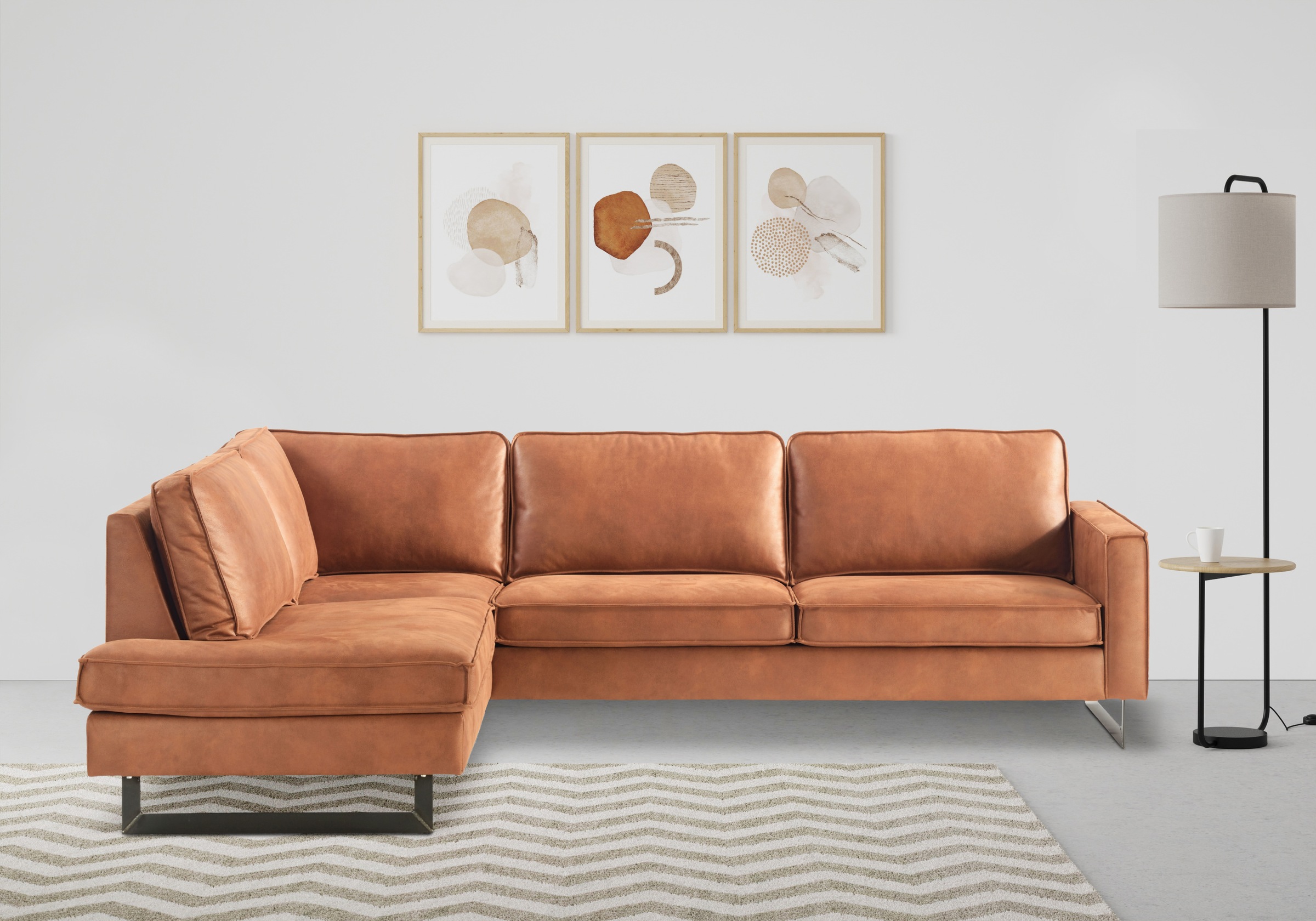 Places of Style Ecksofa »Pinto, 290 cm, Cord, Chenille, Lederoptik, Ottoman günstig online kaufen