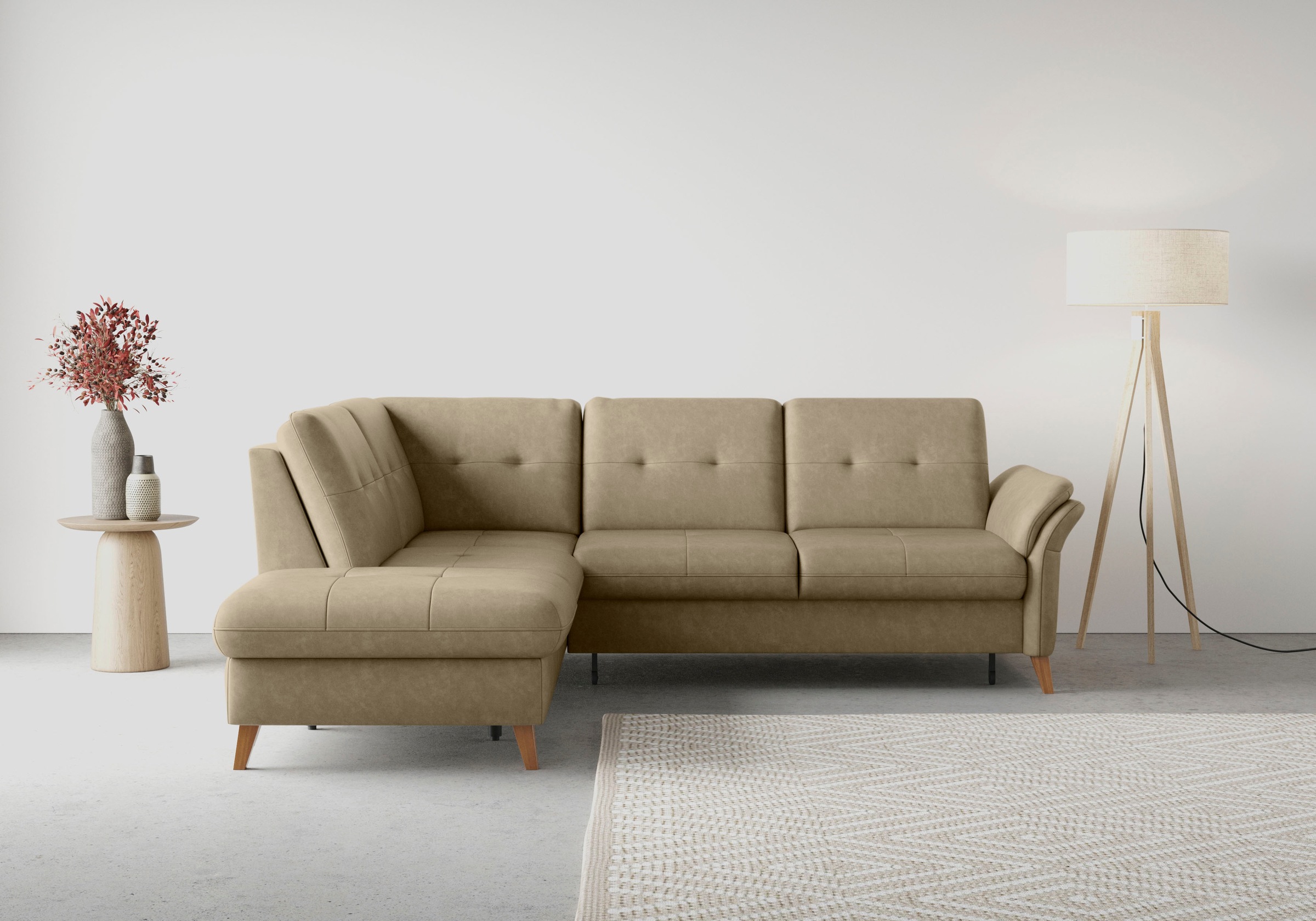 sit&more Ecksofa »Göteborg«, inkl. Sitztiefenverstellung, wahlweise mit Bettfunktion & Bettkasten