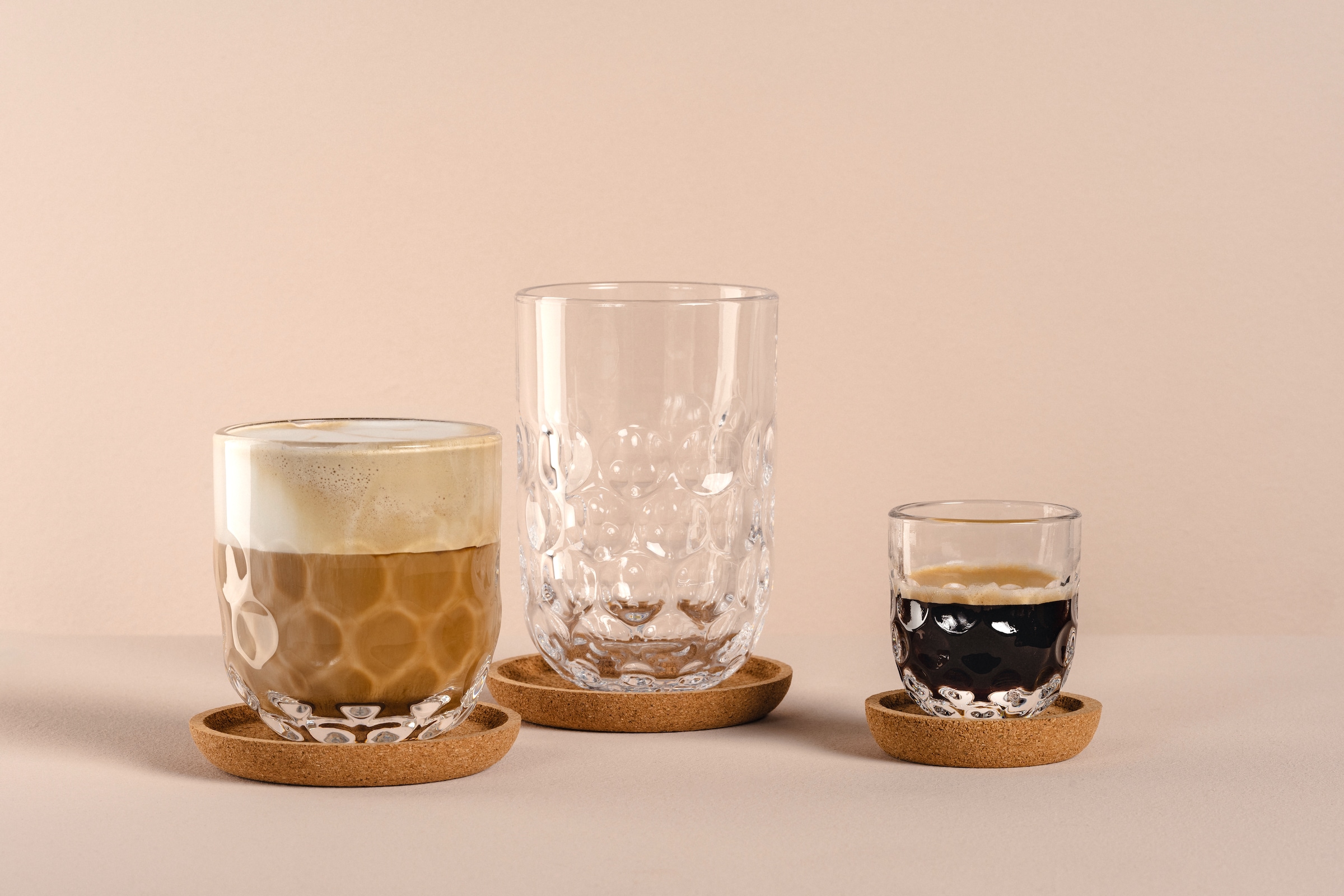 LEONARDO Gläser-Set »Kaffee-Glas GOCCE, 220 ml, 6er-Set«, (Set, 6 tlg.), 1. Variante, mit Tropfenrelief
