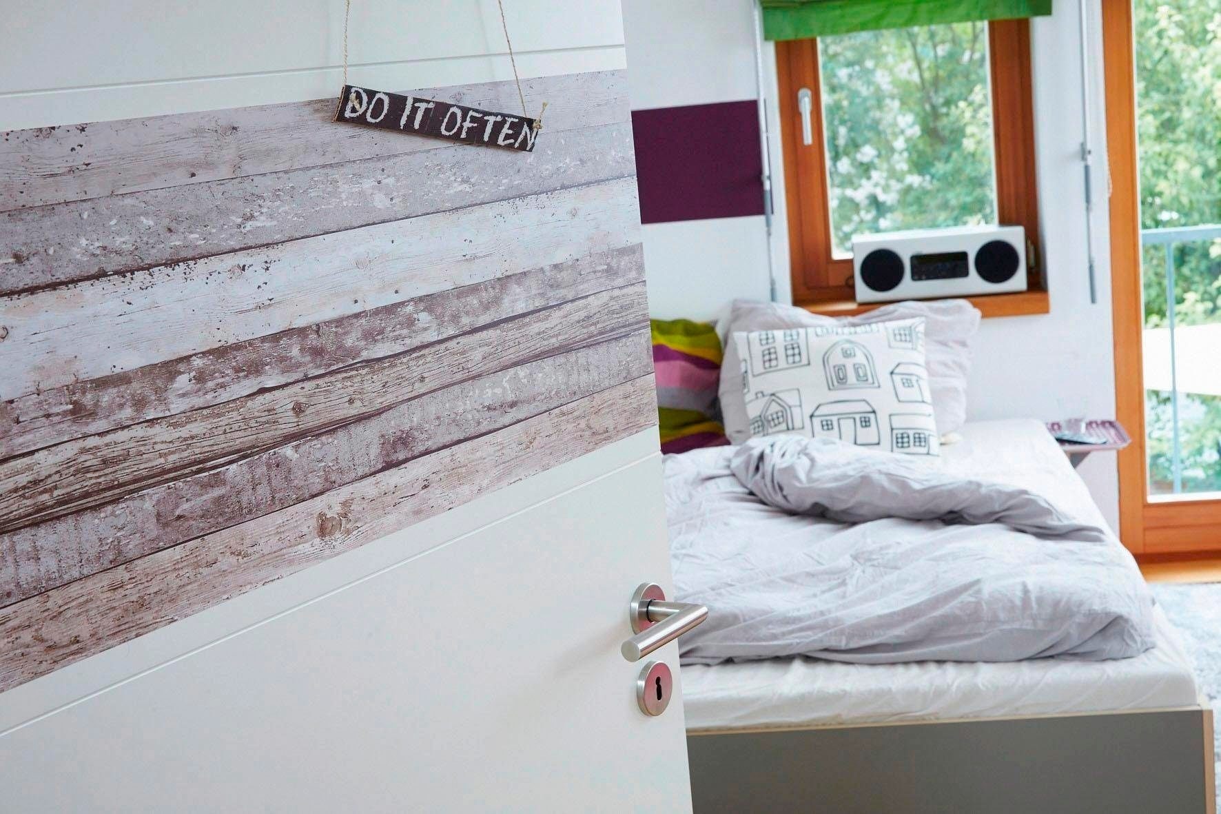 living walls Bordüre »pop.up Panel«, Holz-realistisch-gestreift, Holzplanken in Vintage-Optik selbstklebend Borte Wohnzimmer modern
