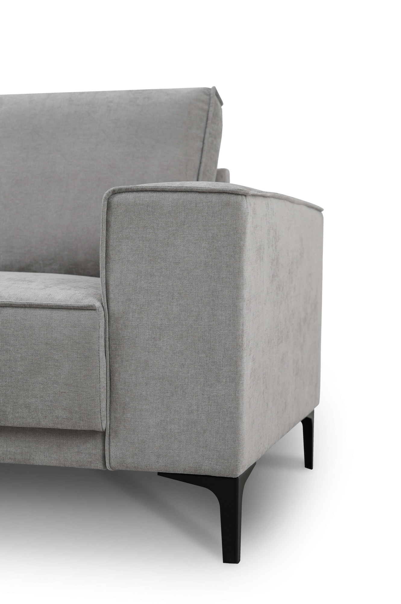 Places of Style 2-Sitzer »Kompaktsofa Oland, Struktur, Flachgewebe, Luxus-Microfaser, Boucle«, 164 cm, Wellenunterfederung, Skandi-Design, Metallfüße