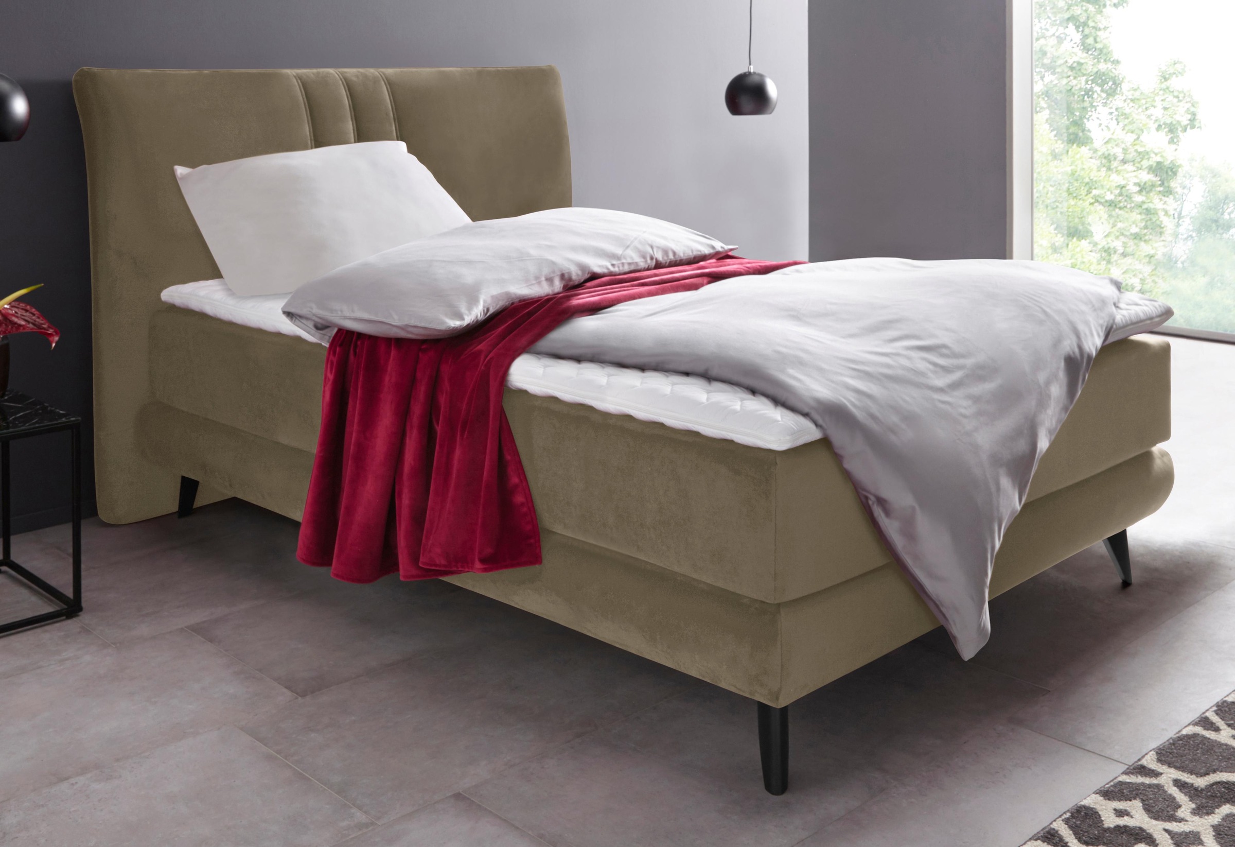 Places of Style Boxspringbett »Skien«, incl. Kaltschaumtopper, 2 Härtegrade, 3 Ausführungen