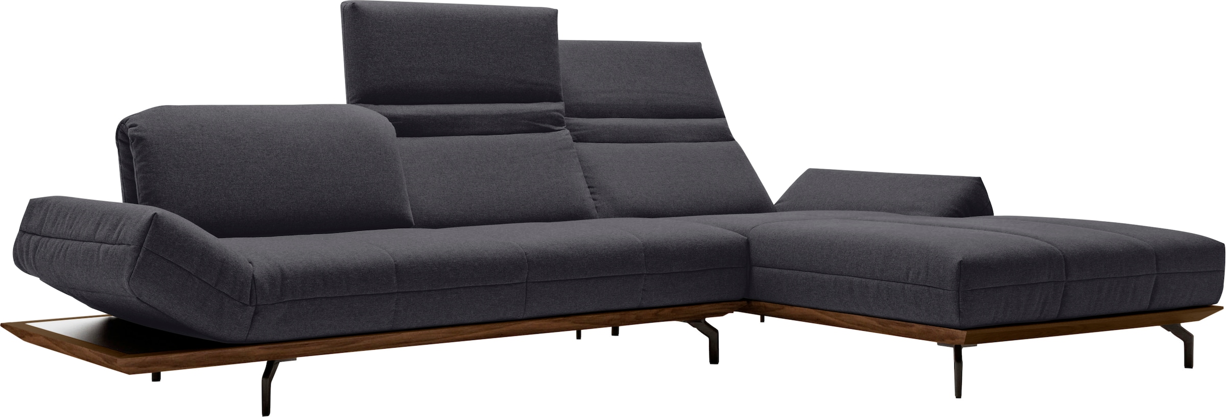 Creation BY ROLF BENZ Ecksofa »CR.420, Designecksofa, L-Form«, in 2 Qualitäten, Holzrahmen in Eiche Natur oder Nußbaum, Breite 293 cm