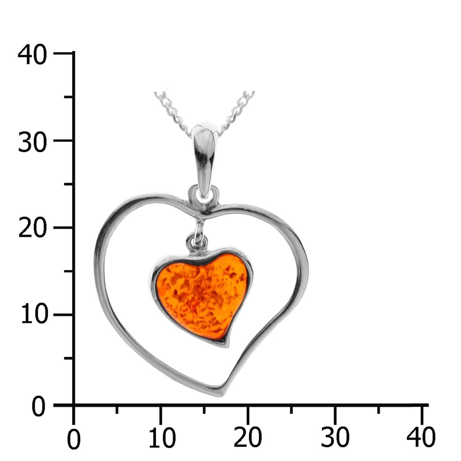 OSTSEE-SCHMUCK Kette mit Anhänger »Ostsee-Schmuck Kette mit Anhänger Herz Kette mit Anhänger Herz«, (2 tlg.)