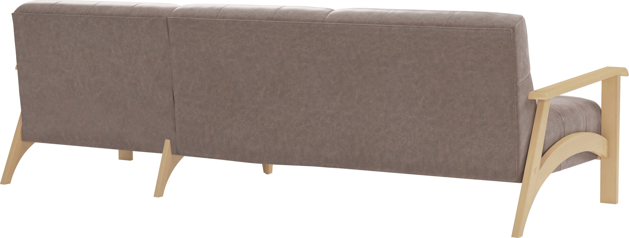 sit&more Ecksofa »Billund L-Form«, Armlehnen aus Buchenholz in natur, verschiedene Bezüge und Farben