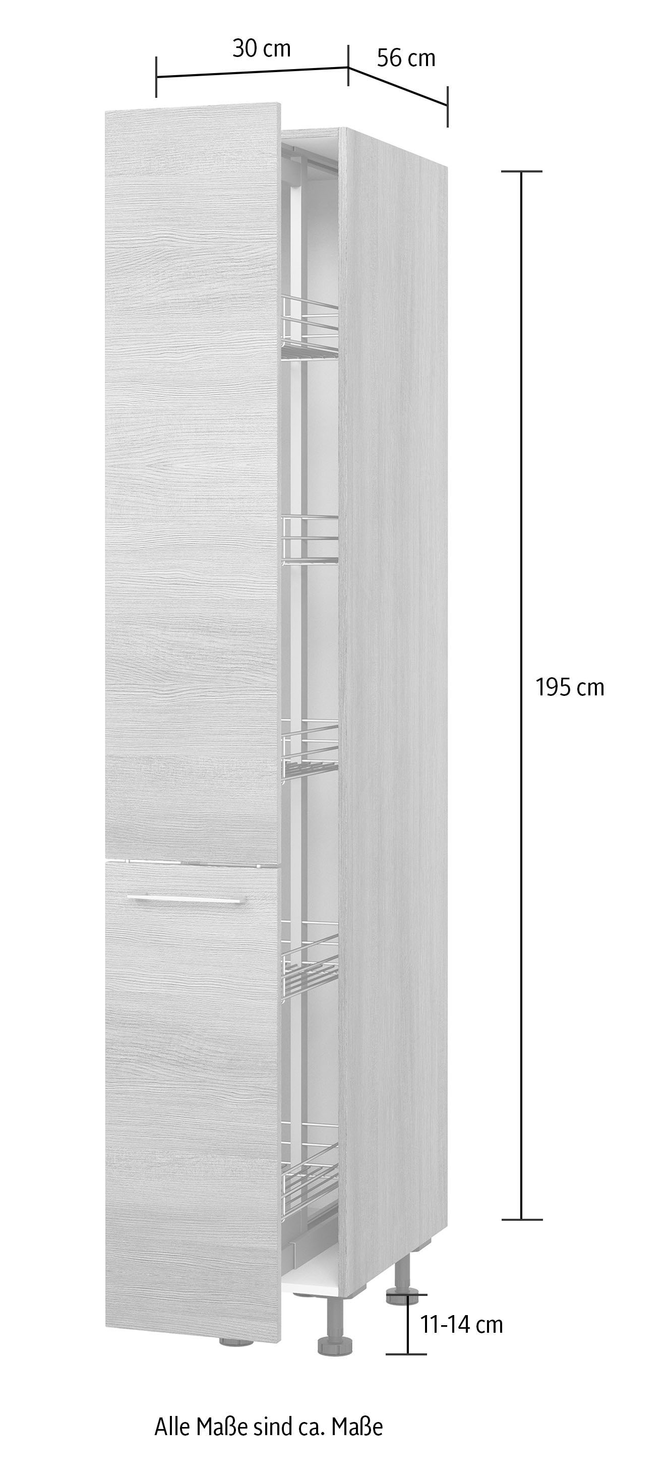 Express Küchen Apothekerschrank »Trea SVAV30-195«, inklusive 5  verstellbarer Drahtkörbe, Höhe 195 cm, Breite 30 cm im Online-Shop  bestellen