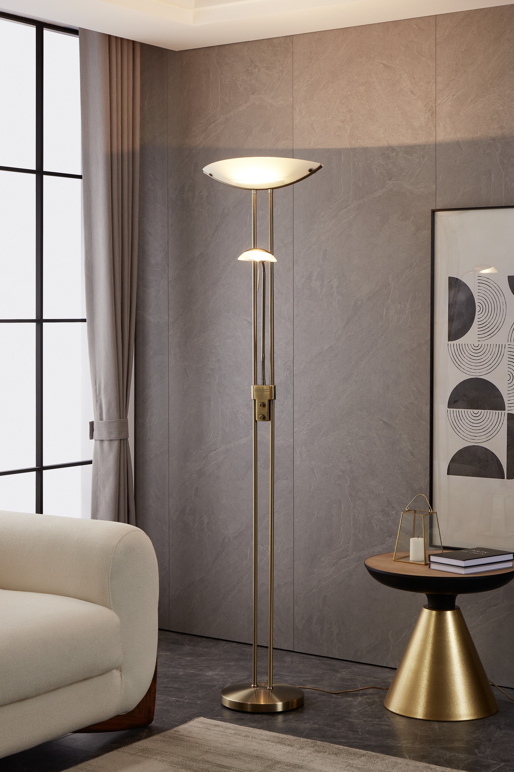 EGLO Stehlampe »BAYA Stehlampe - Stahl - R7S;G9 - 1X230W;1X33W - IP20« LED-Modul 1 Stk. Standleuchte, Leselampe, Wohzimmer, Schlafzimmer, L44 x H180 cm