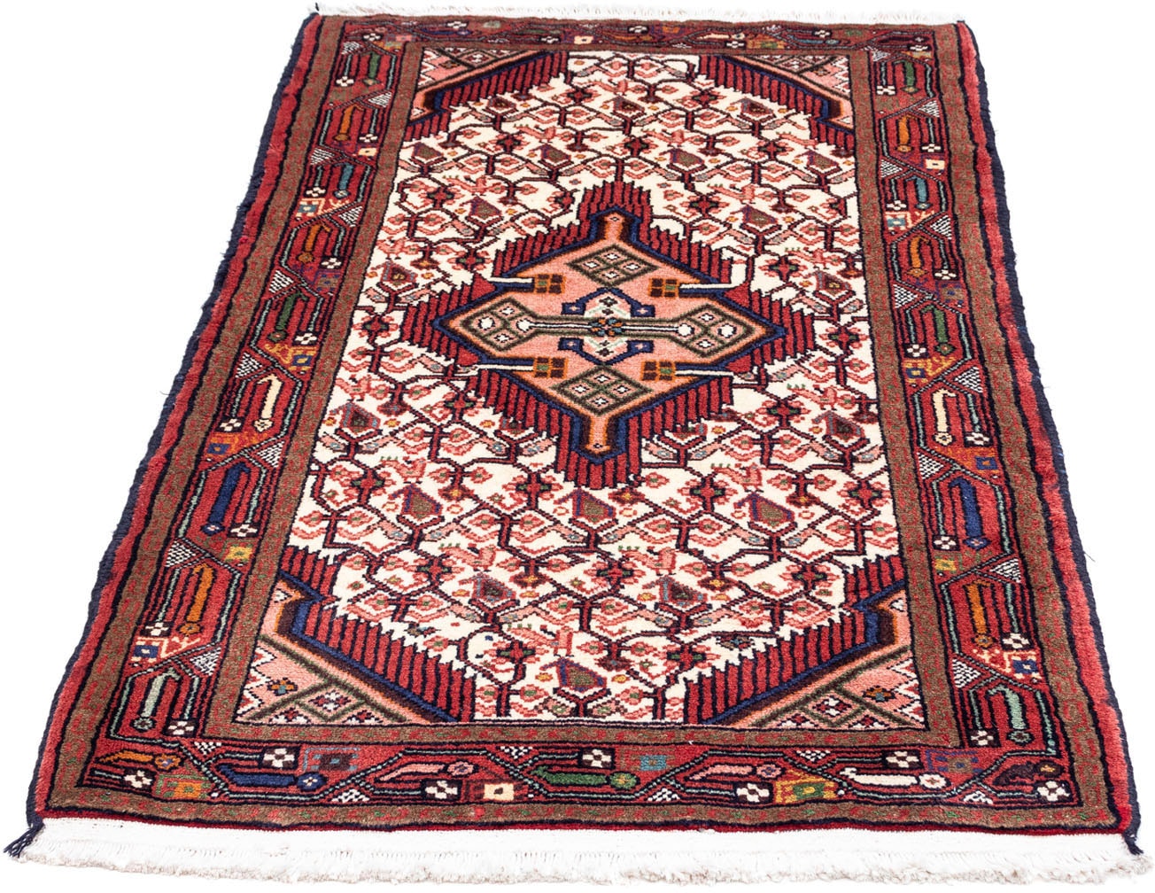 morgenland Wollteppich »Hosseinabad Medaillon Rosso chiaro 130 x 75 cm«, re günstig online kaufen